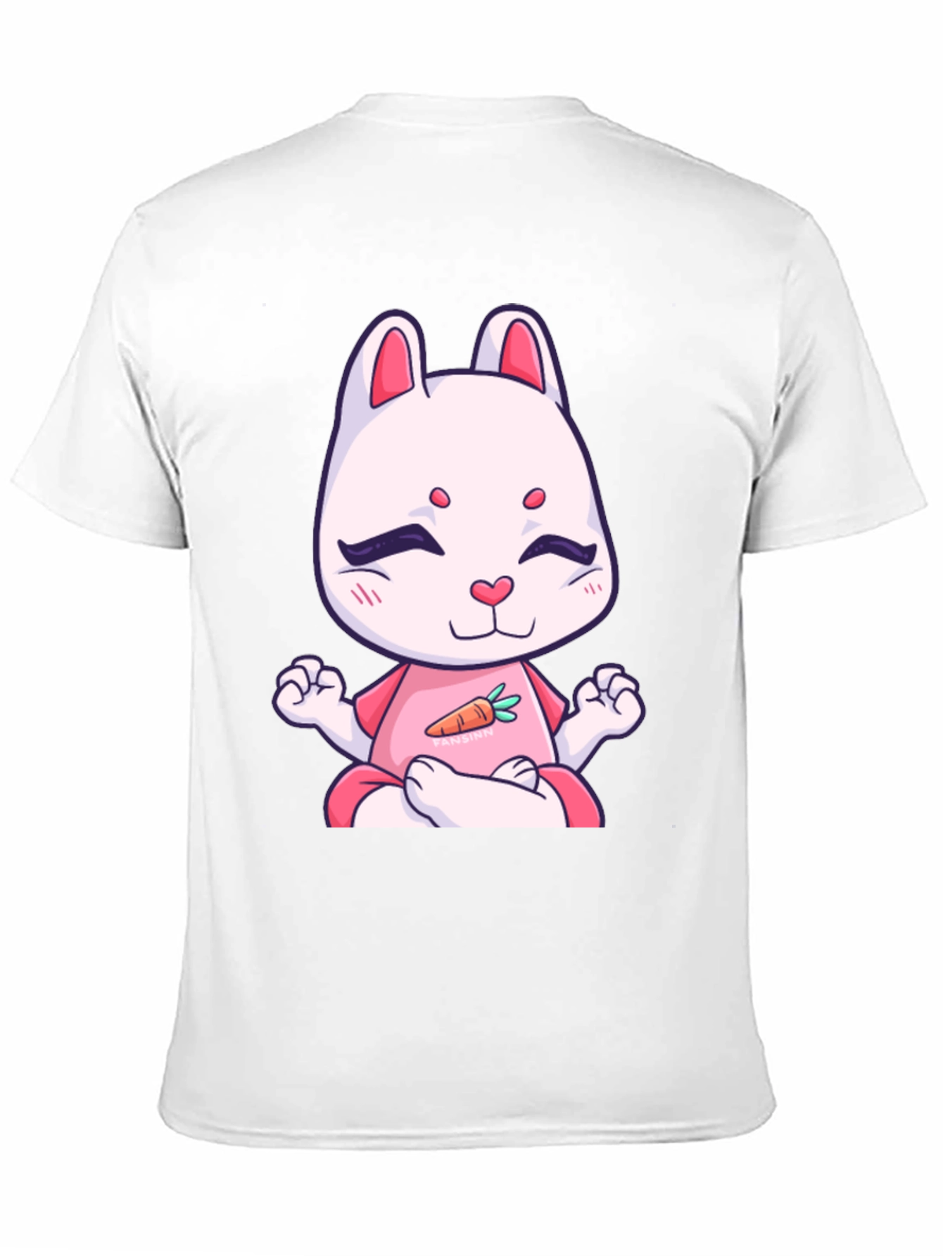 Meditating Bunny T-Shirt - Black Cotton Tee