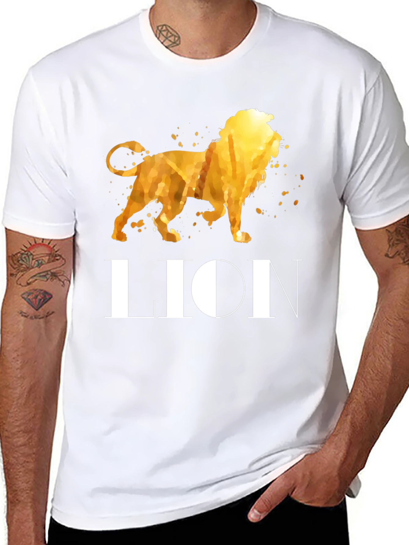 Lion Graphic Black T-Shirt