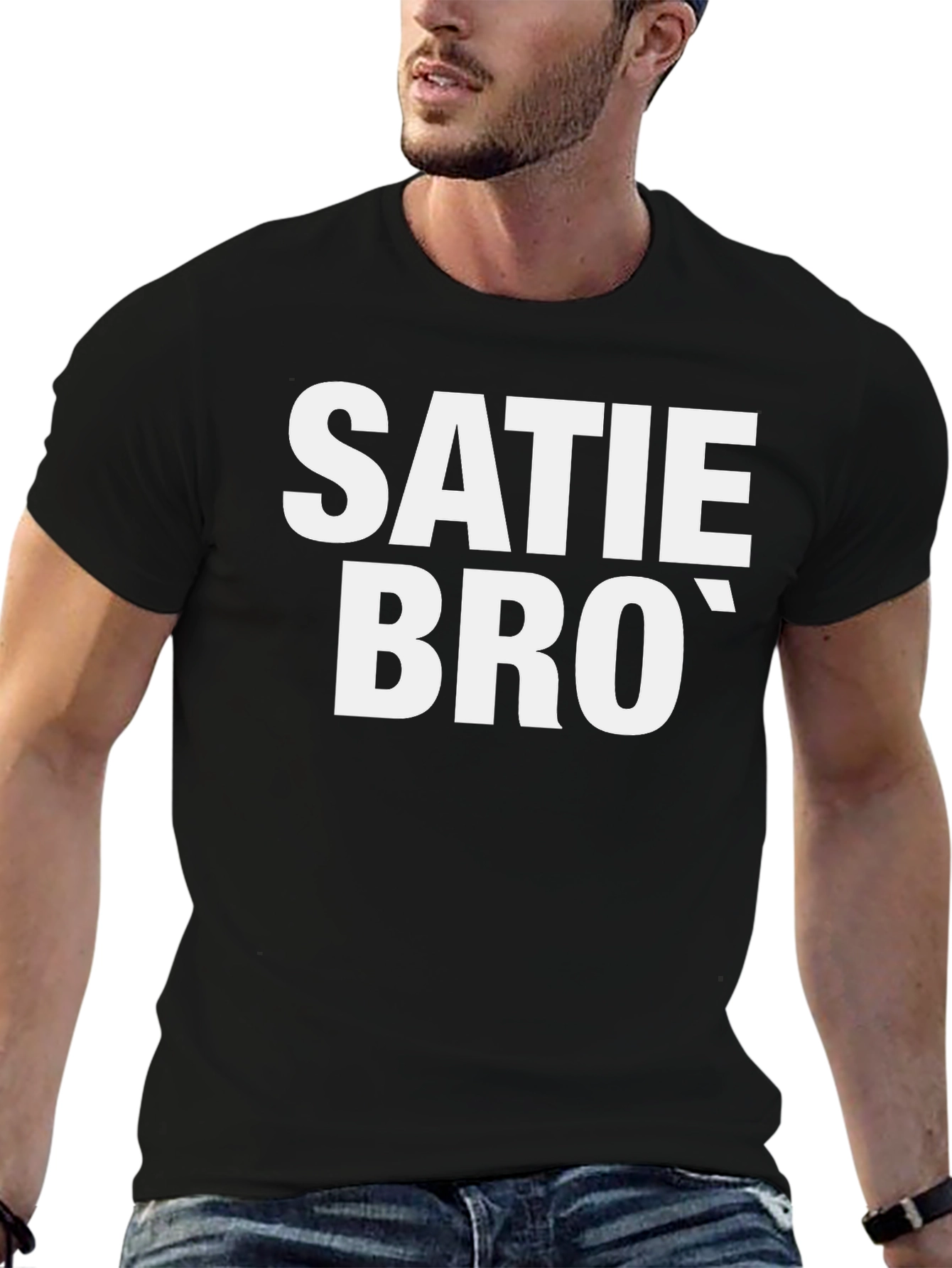 Satie Bro T-Shirt - Black Cotton Graphic Tee