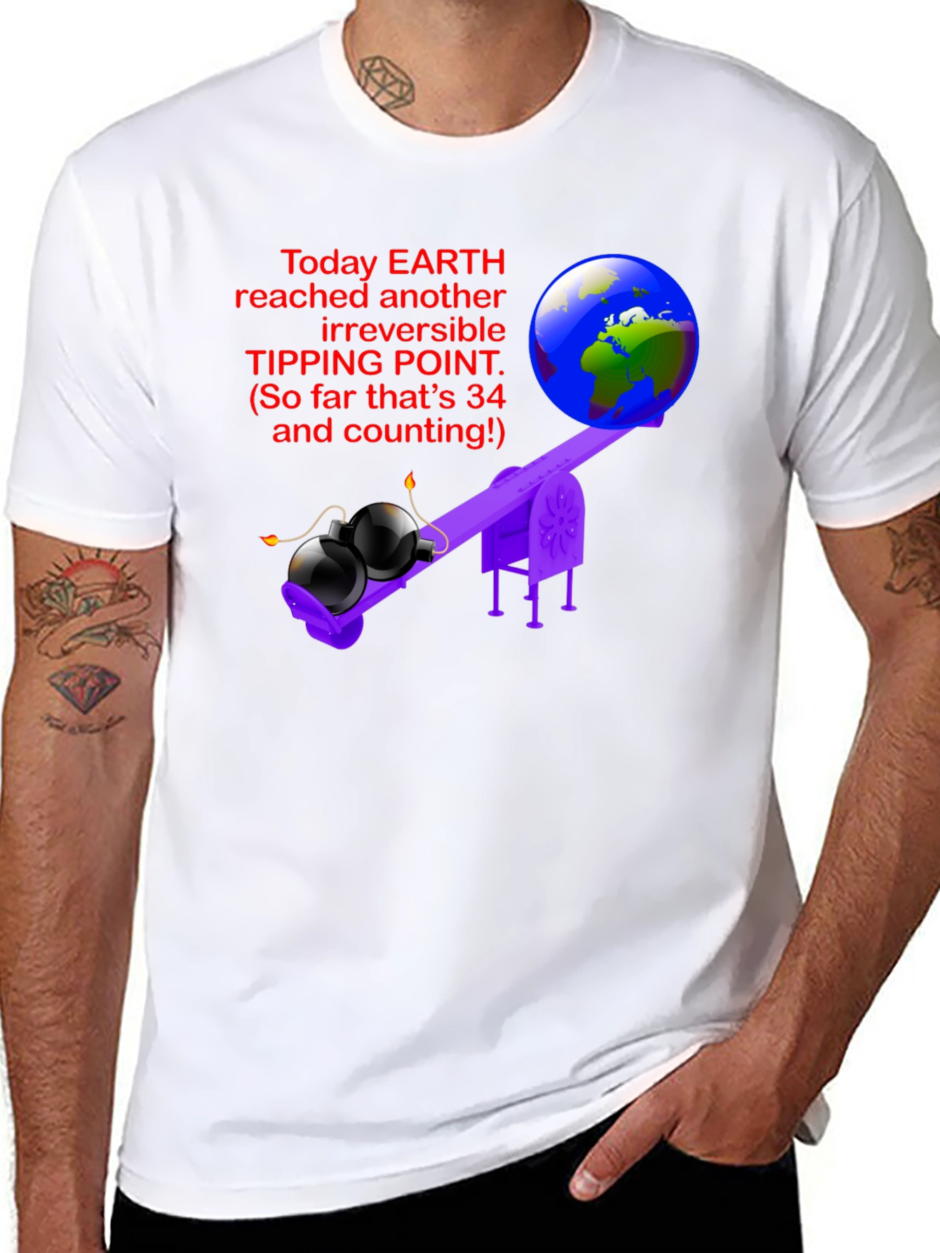 Earth Tipping Point Graphic Tee - Irreversible Humor