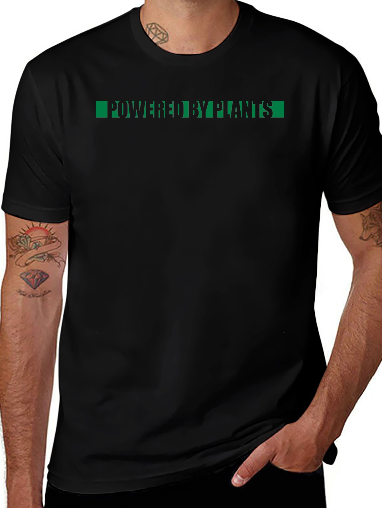 Powered By Plants Graphic Tee - Black