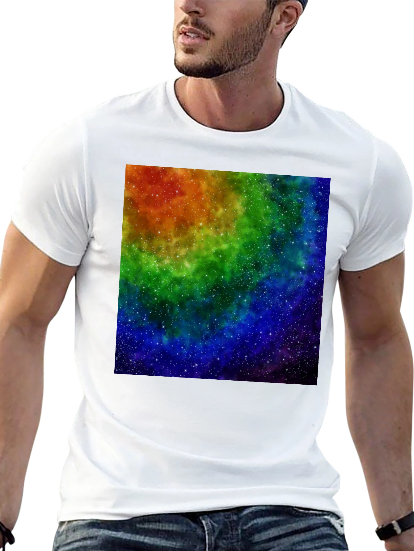 Rainbow Galaxy Black T-Shirt