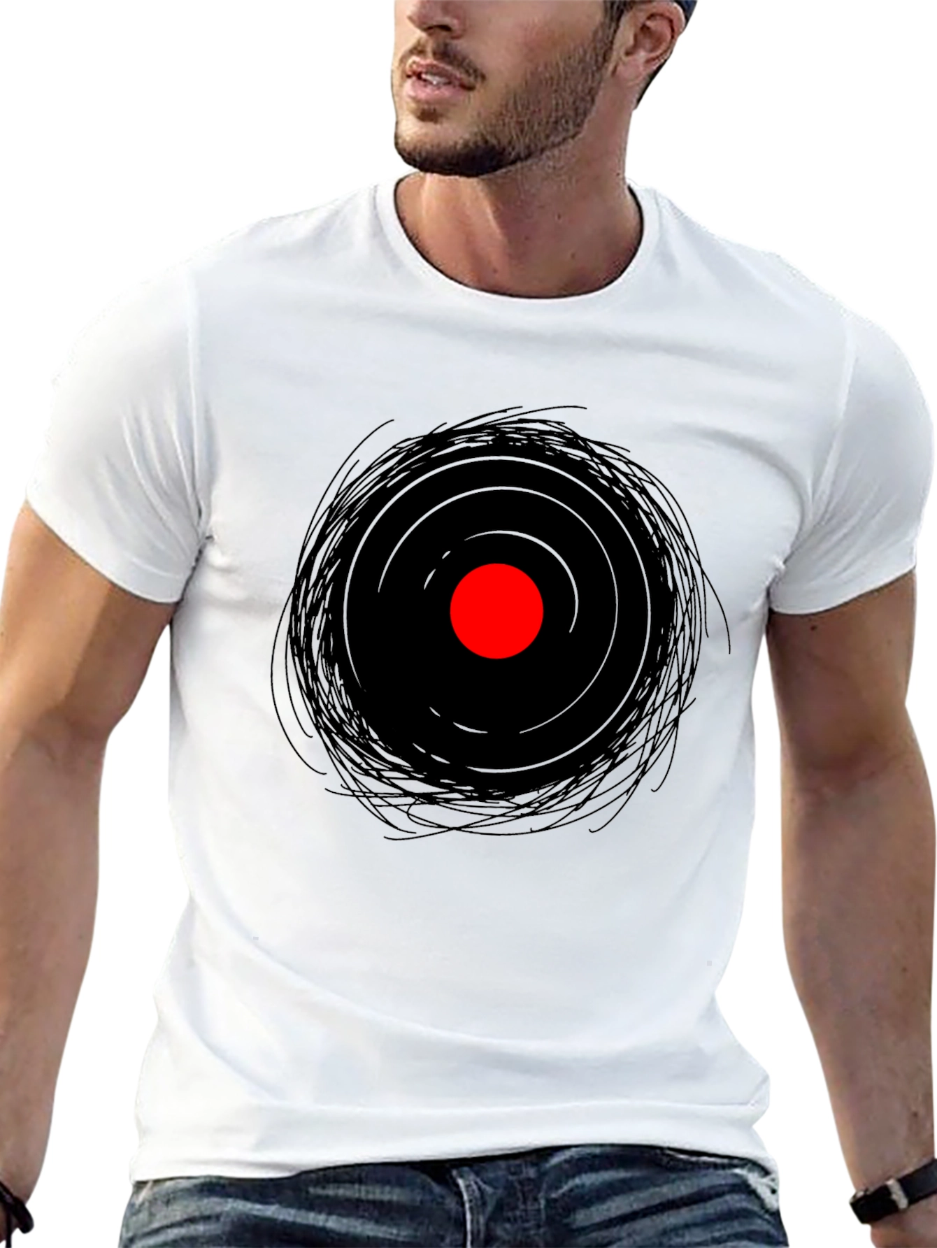 Abstract Eye Graphic Tee - Mens Black T-Shirt