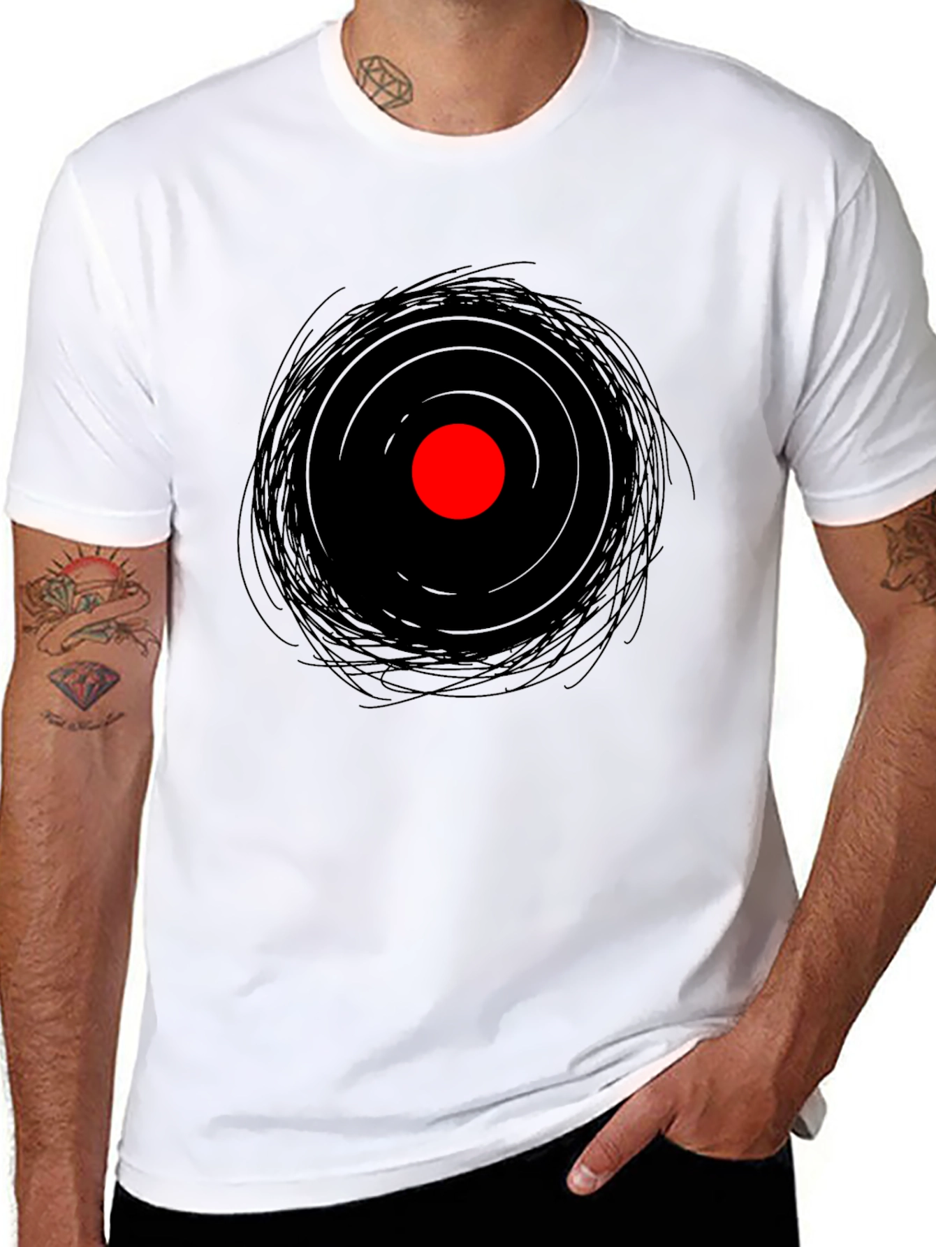 Abstract Eye Graphic Tee - Mens Black T-Shirt