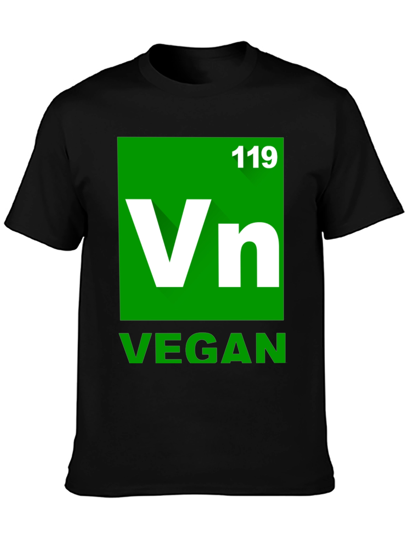 Vegan Periodic Table Style Black T-Shirt
