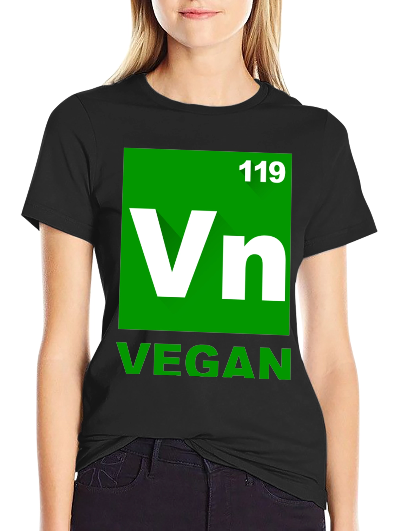 Vegan Periodic Table Style Black T-Shirt
