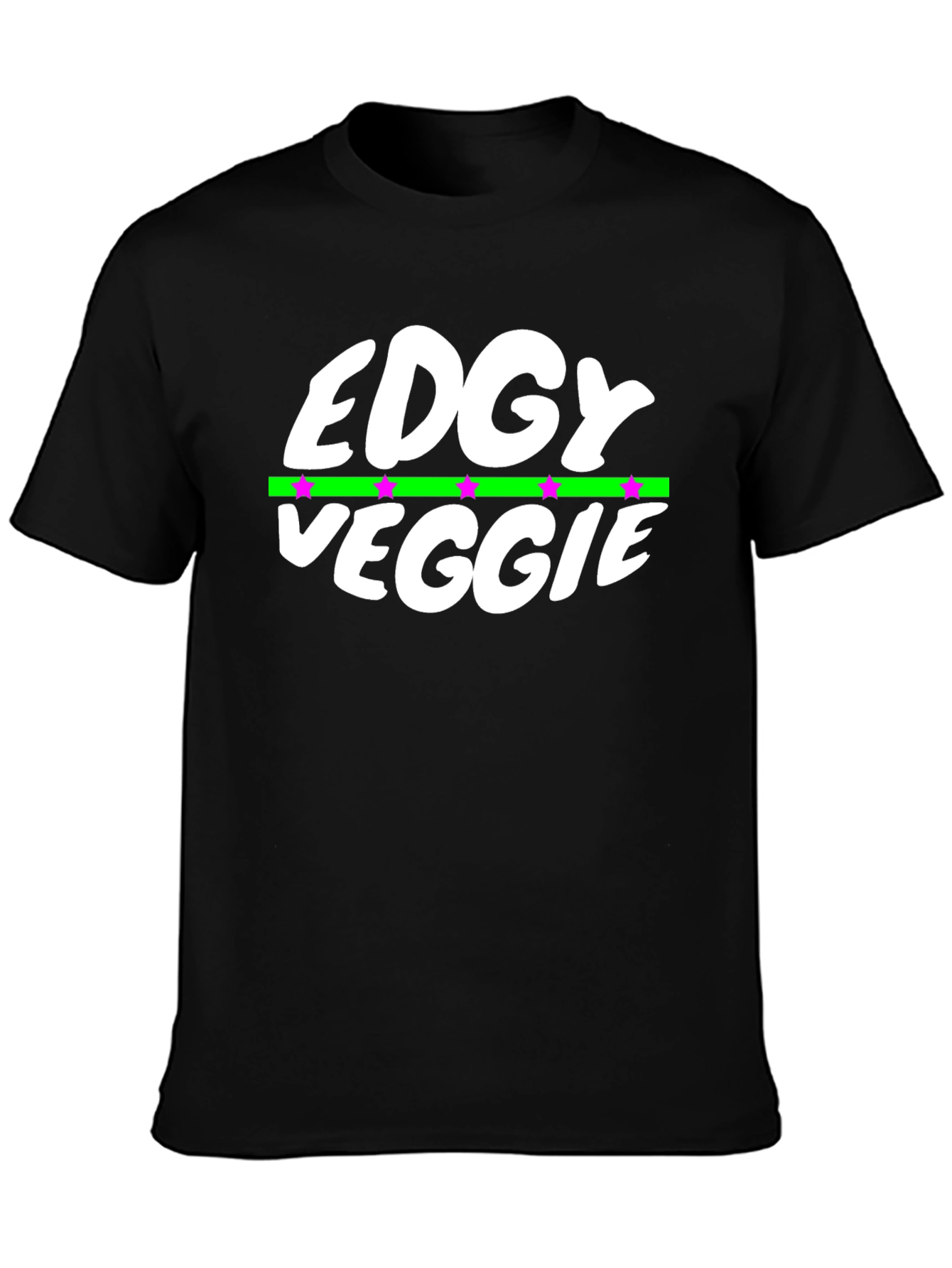 Edgy Veggie Graphic T-Shirt - Black