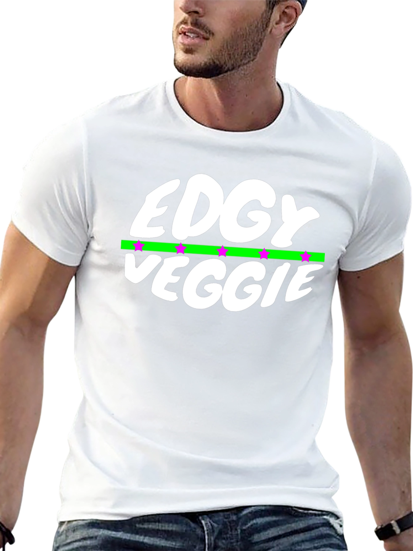 Edgy Veggie Graphic T-Shirt - Black