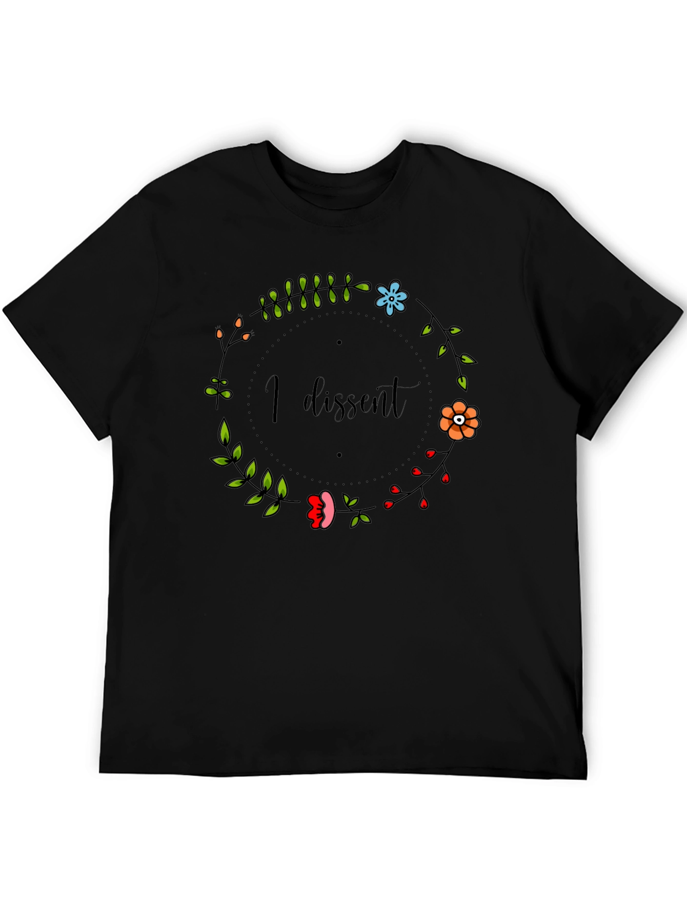 I Dissent Floral T-Shirt - Black