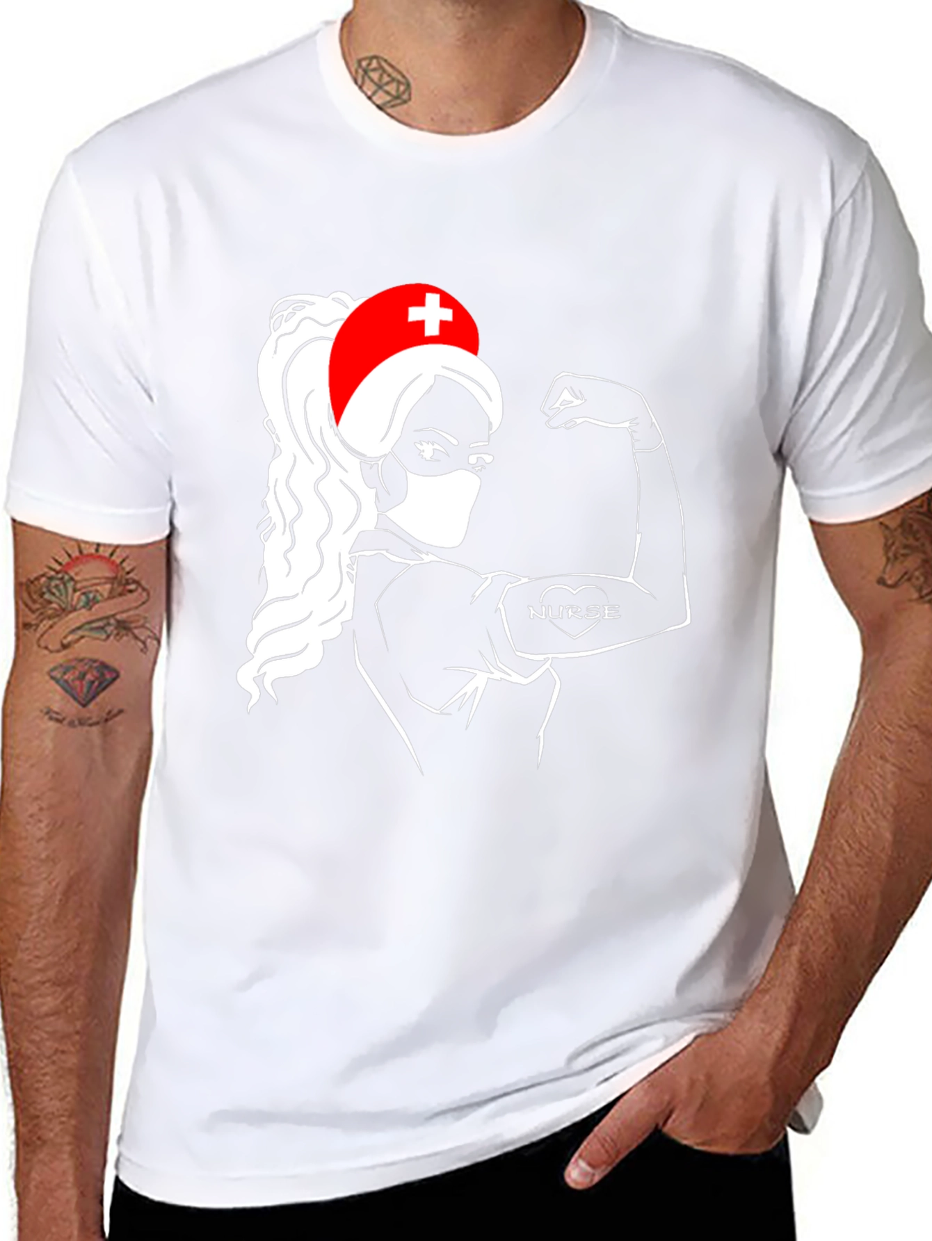 Nurse Power T-Shirt - Black Graphic Tee