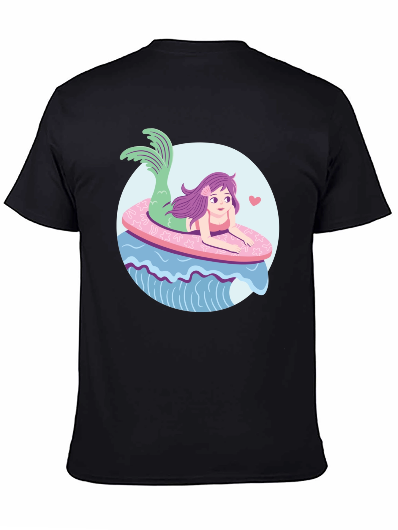 Mermaid Graphic T-Shirt - Black Cotton Tee
