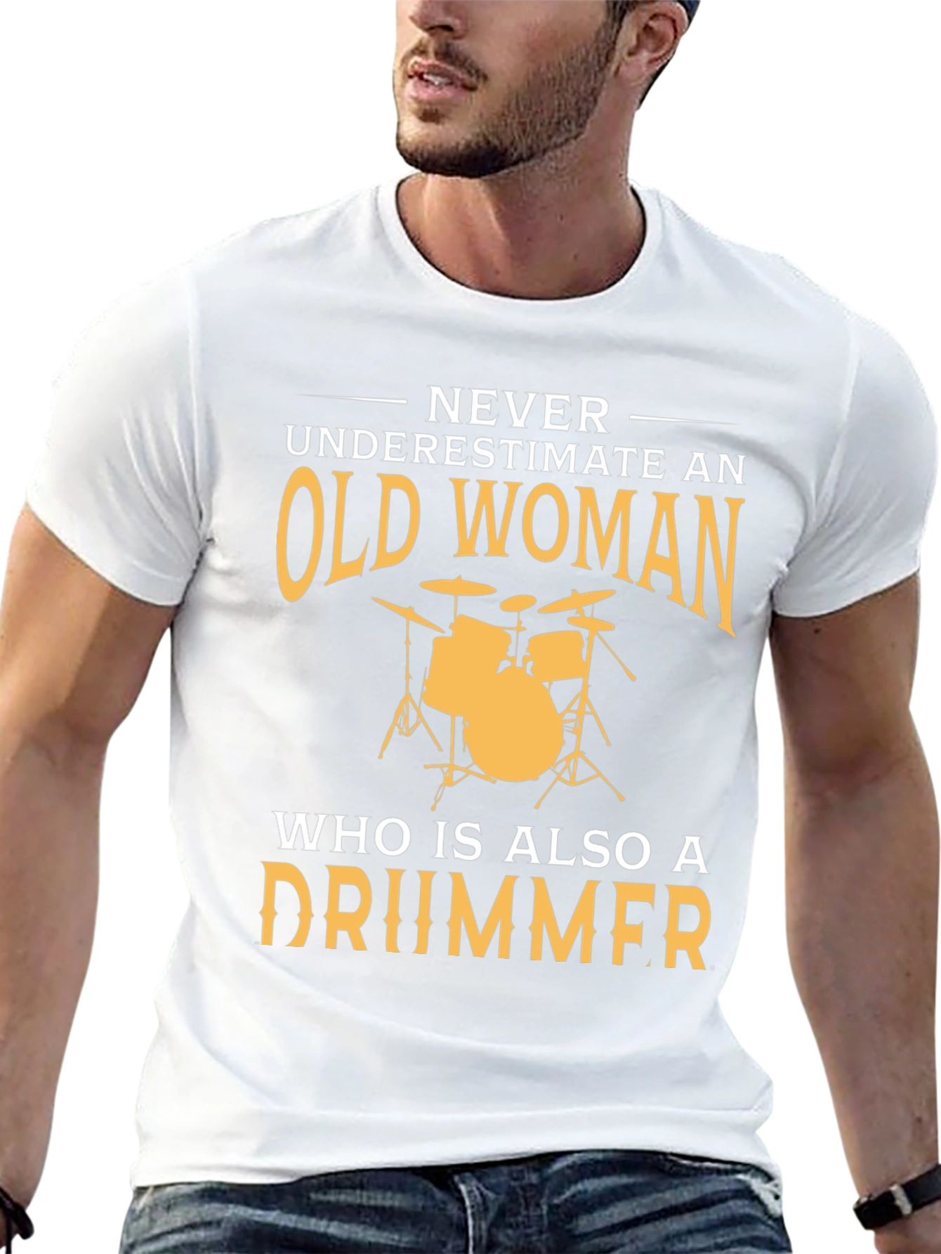 Old Woman Drummer T-Shirt - Funny Musician Tee