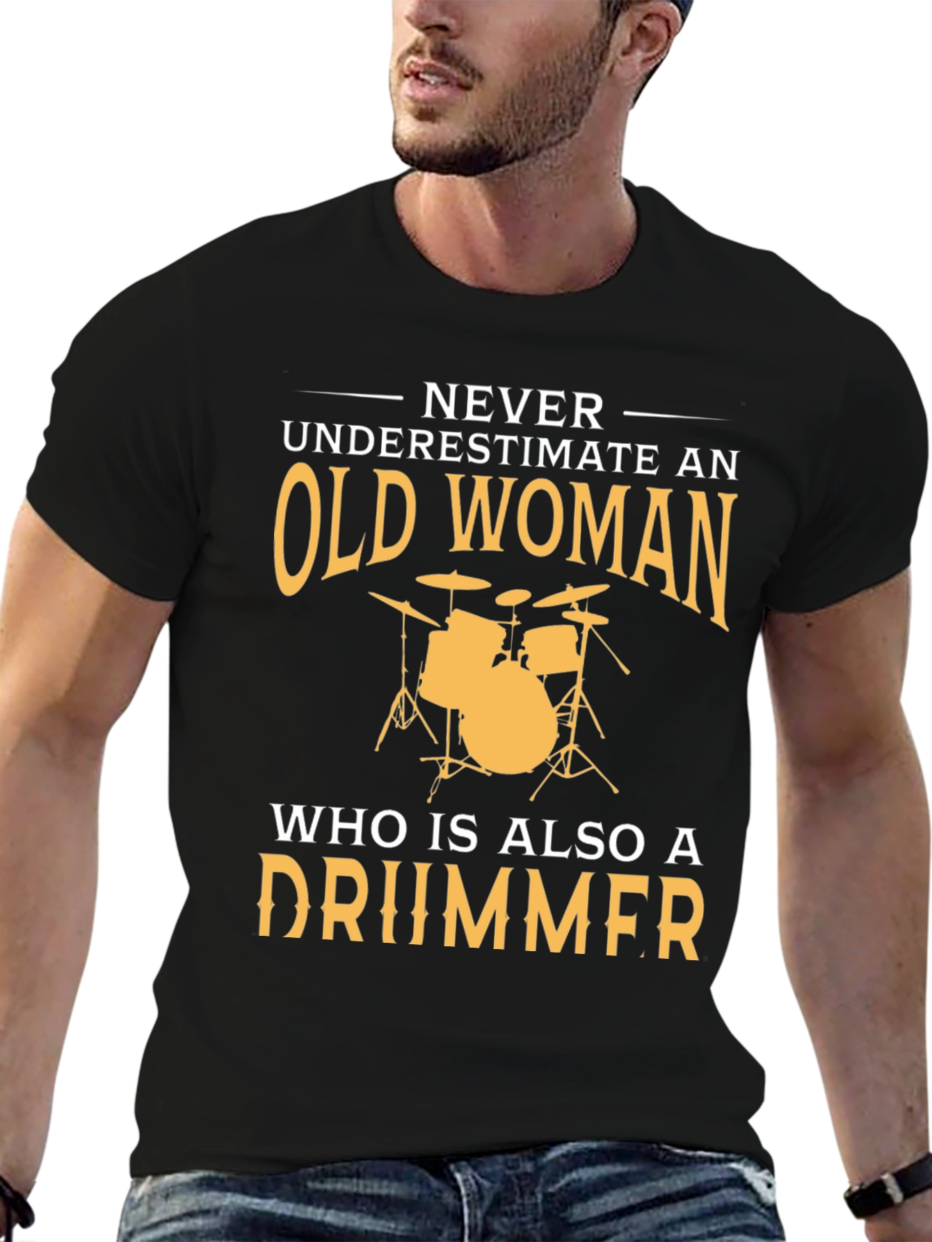 Old Woman Drummer T-Shirt - Funny Musician Tee