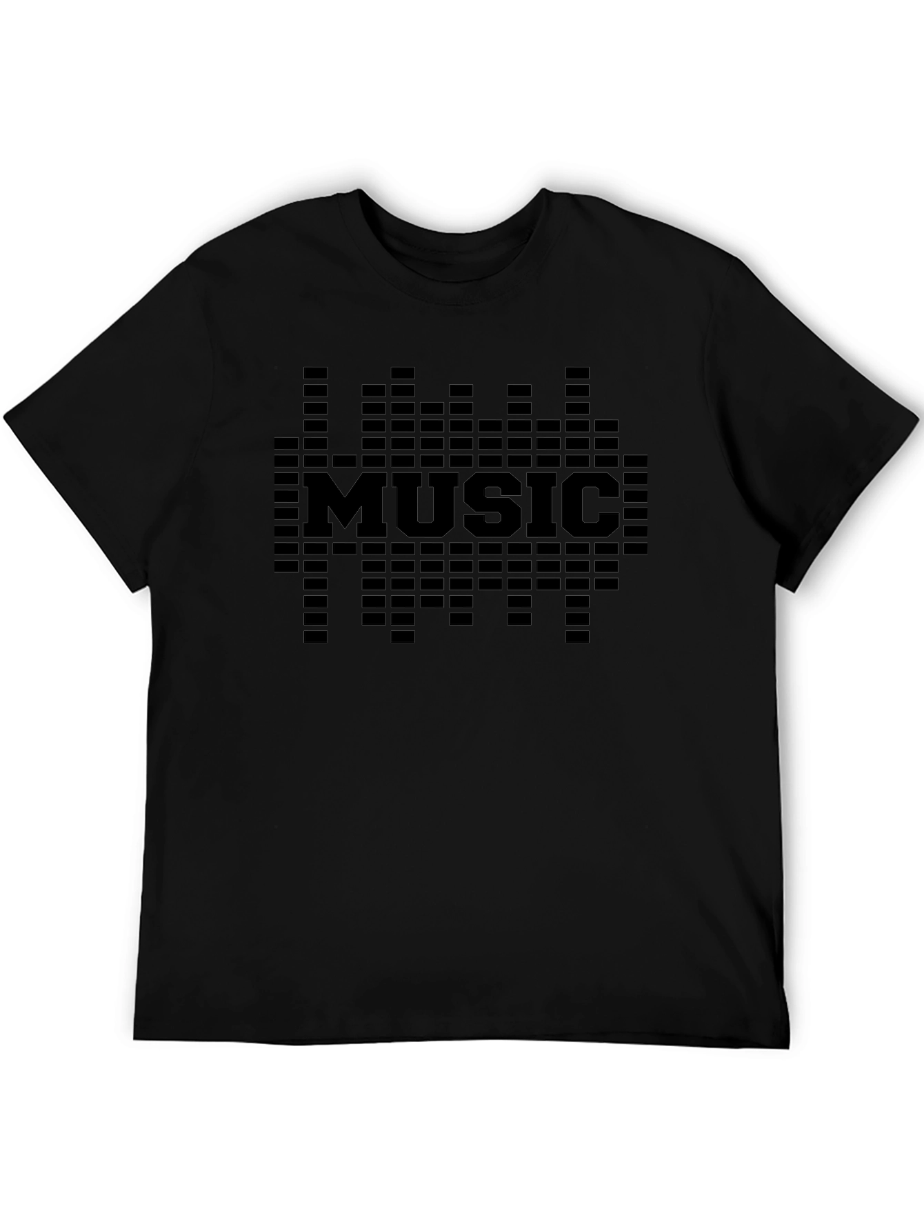 Music Graphic Print Black T-Shirt