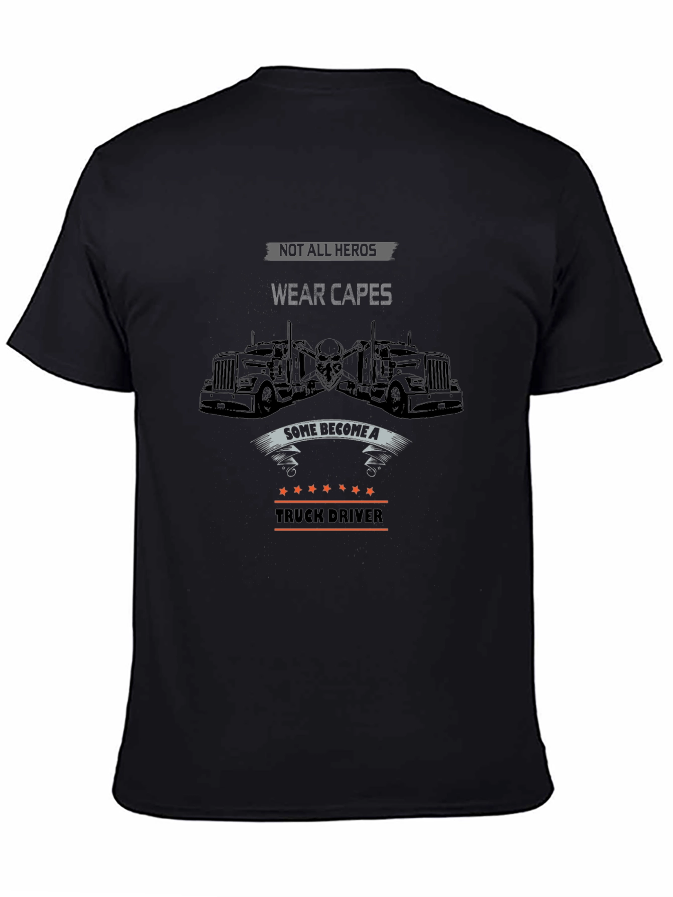Truck Driver Hero Graphic Tee - Black