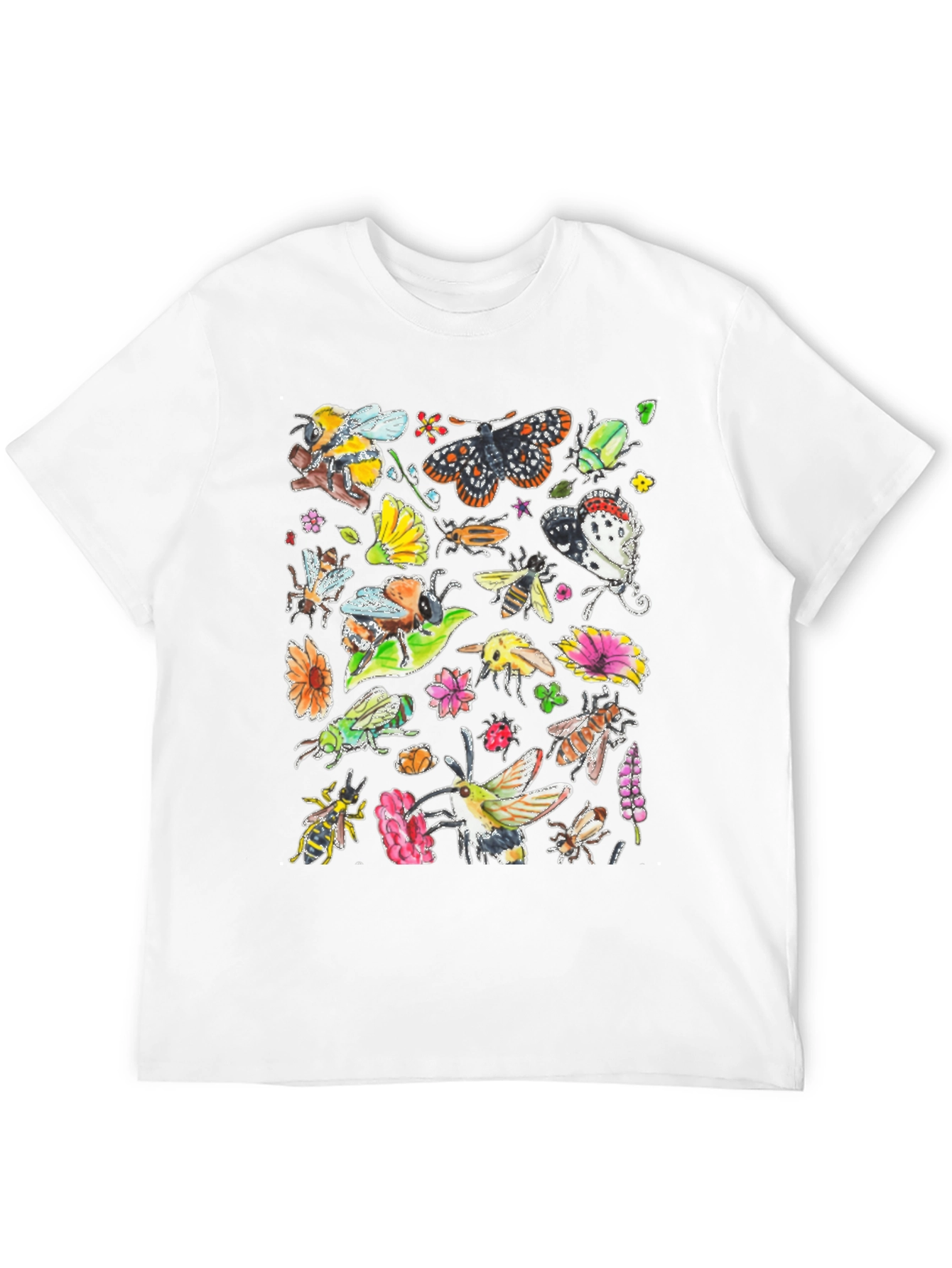 Nature Insects Black T-Shirt