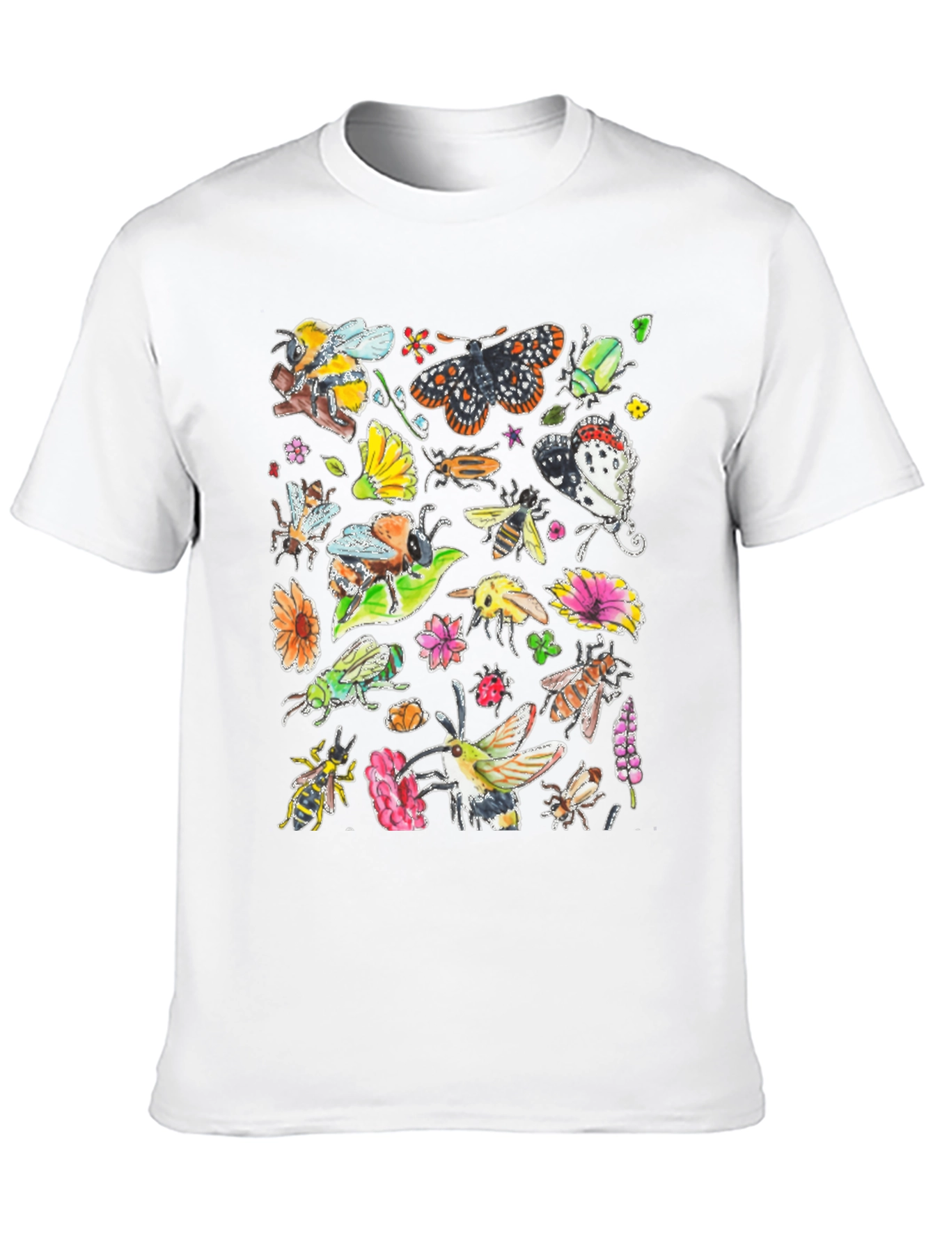 Nature Insects Black T-Shirt