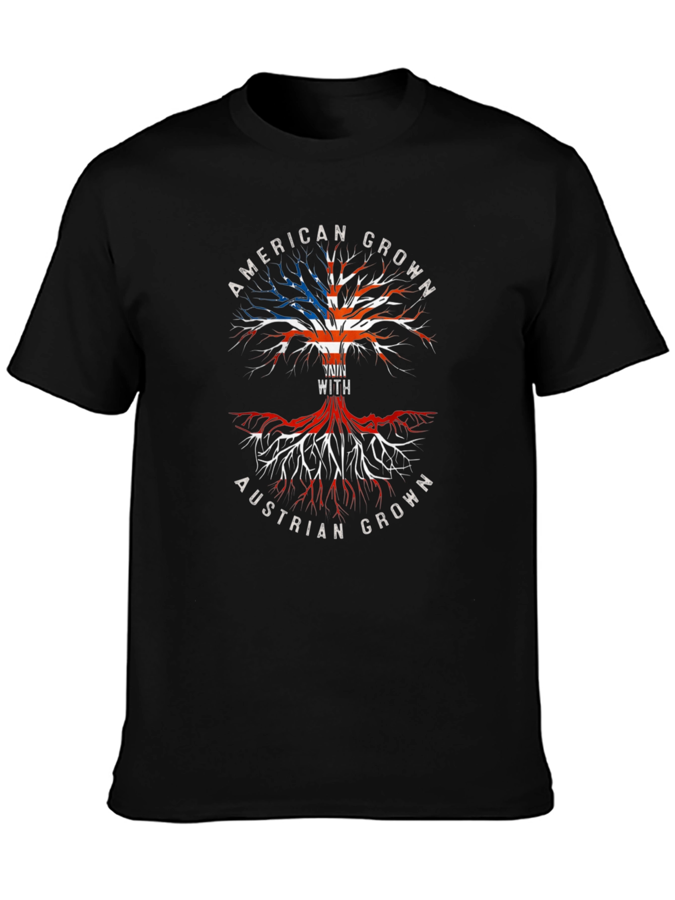 American Austrian Roots Tree Graphic T-Shirt