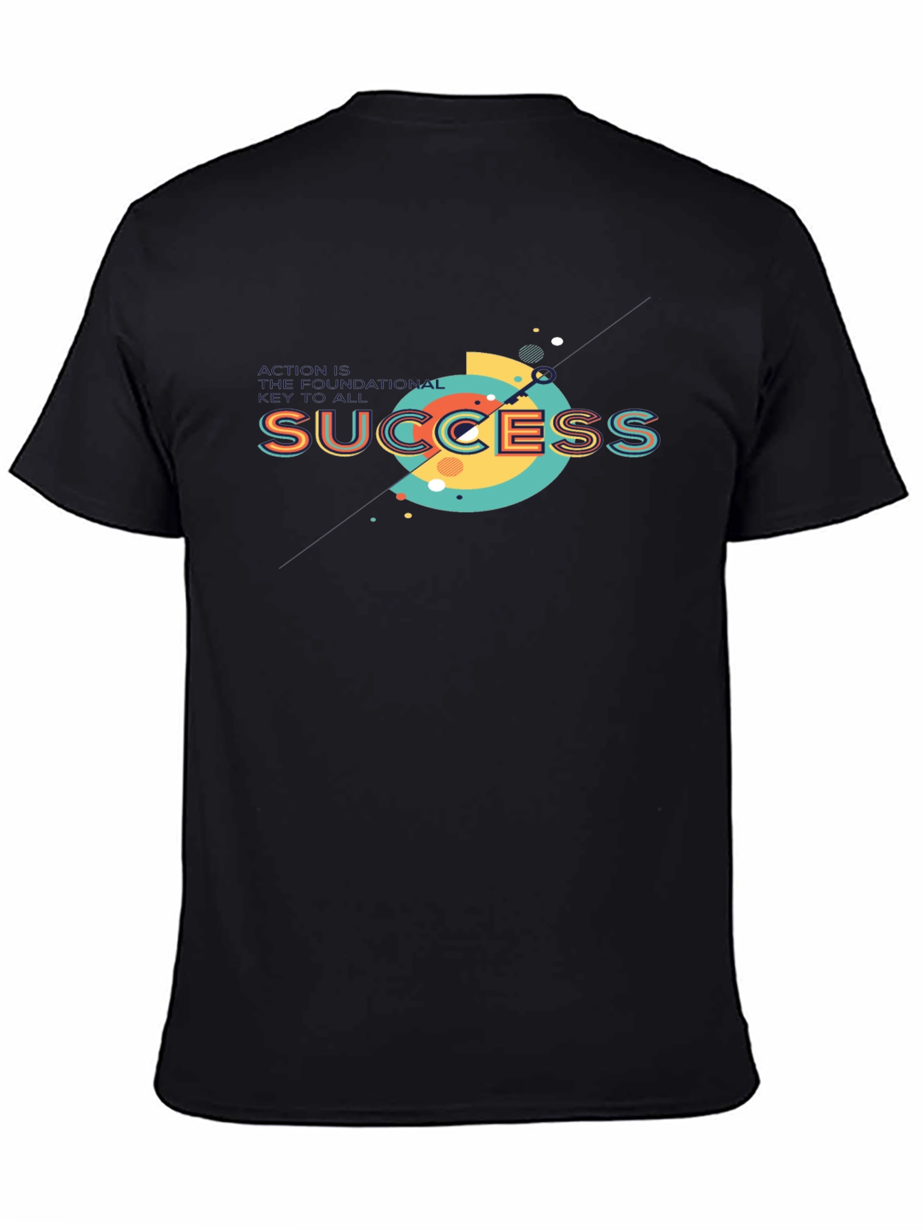 Success Graphic Print Black T-Shirt