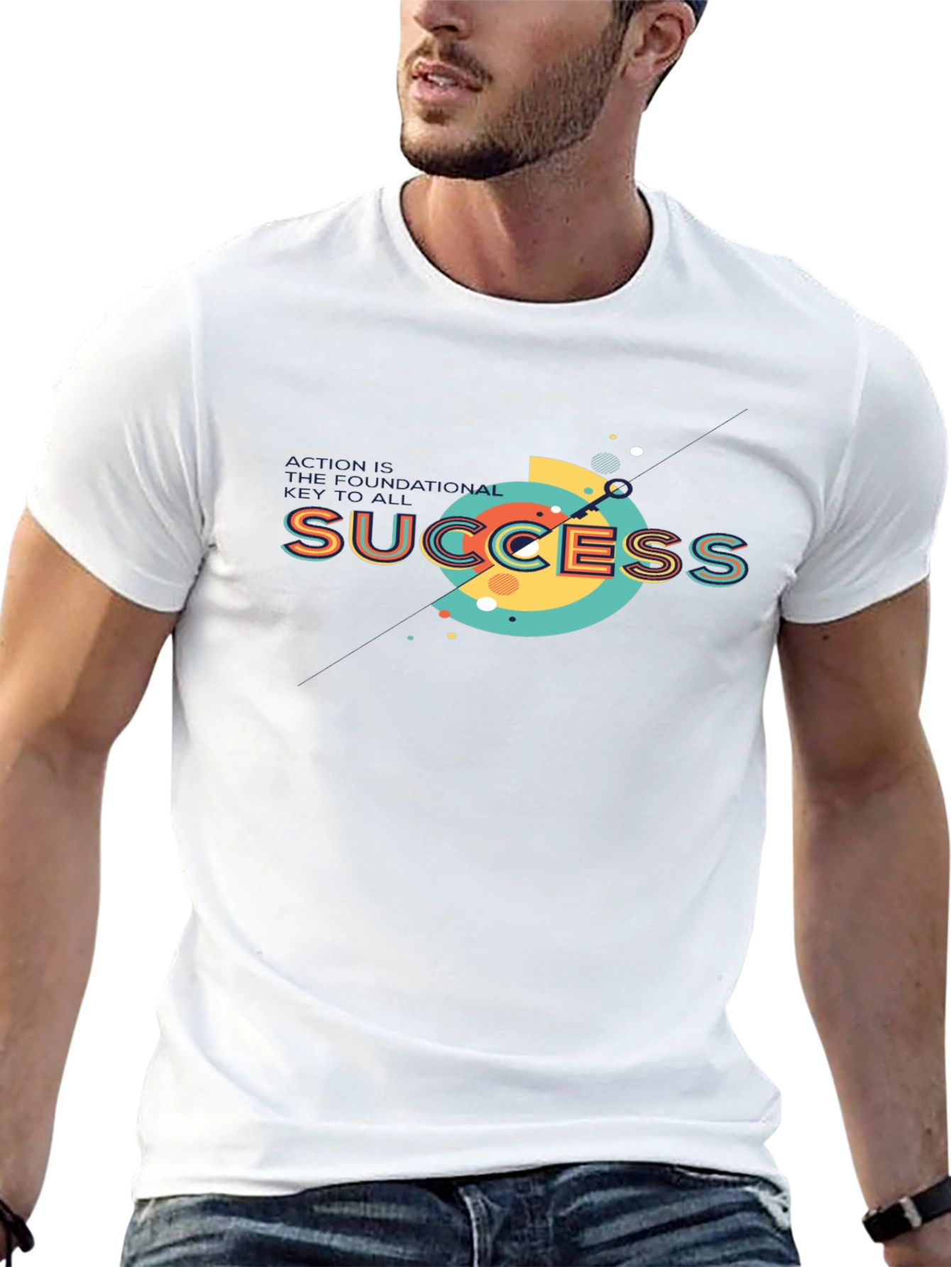 Success Graphic Print Black T-Shirt