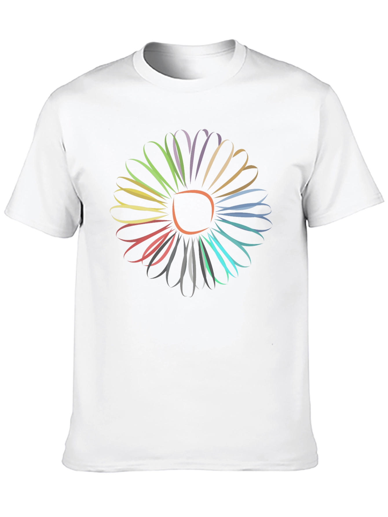 Vibrant Flower Graphic Tee - Stylish Mens Black T-Shirt
