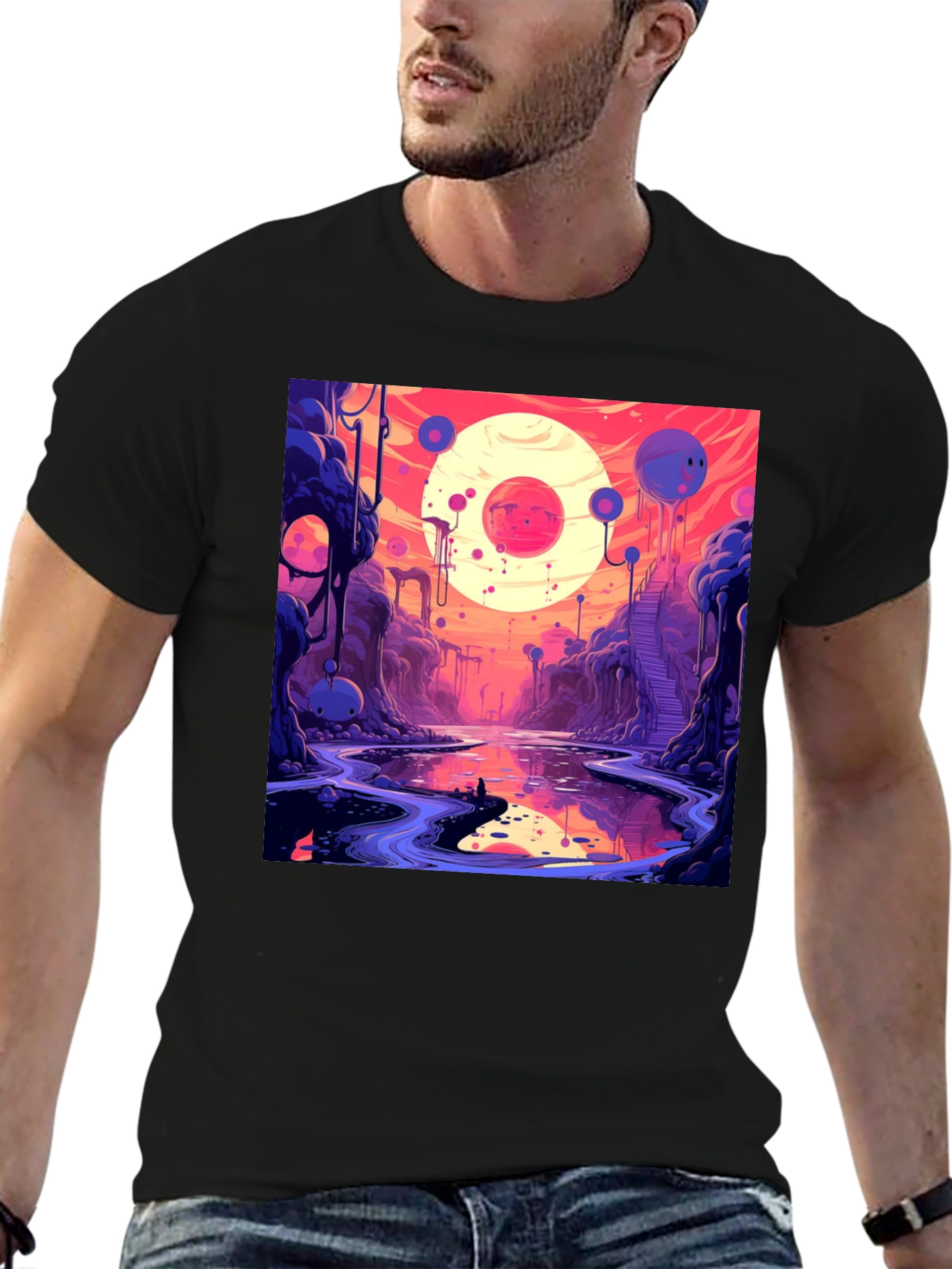 Cosmic Dreamscape Graphic Tee - Unique Design