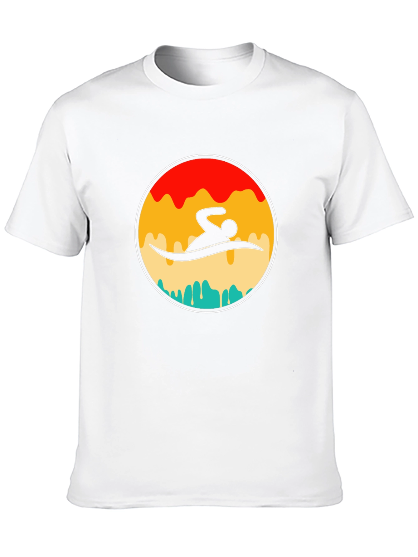 Swimmer Graphic Tee - Retro Style Black T-Shirt