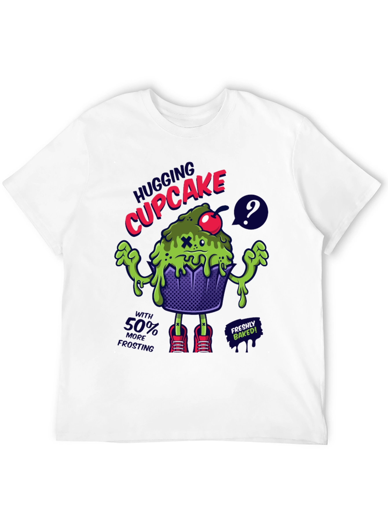 Hugging Cupcake Graphic Tee - Novelty Design