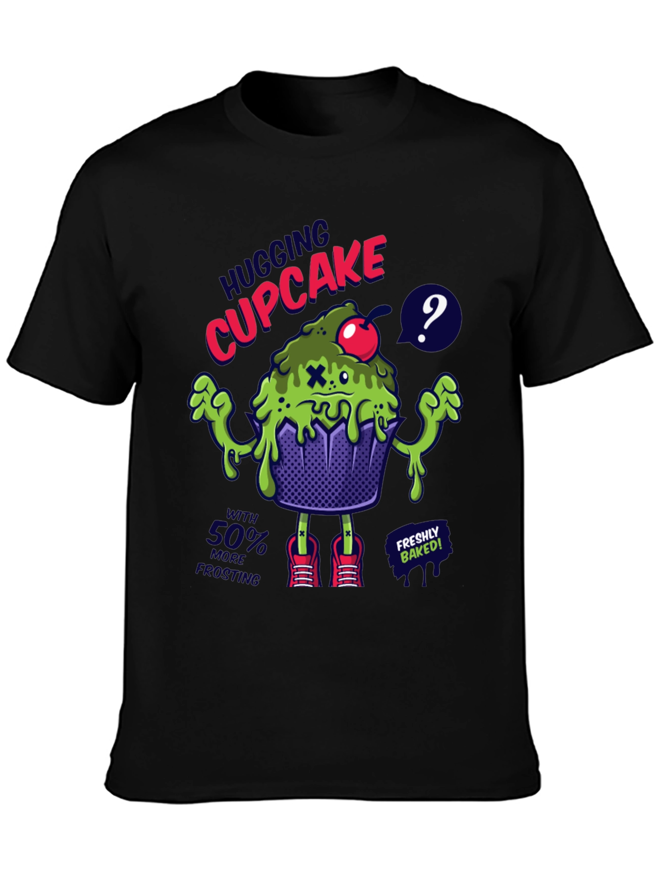 Hugging Cupcake Graphic Tee - Novelty Design