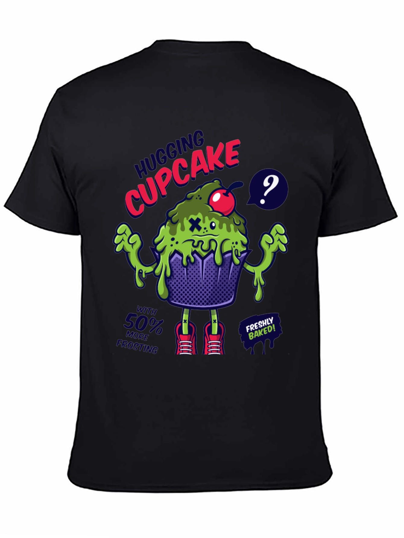 Hugging Cupcake Graphic Tee - Novelty Design