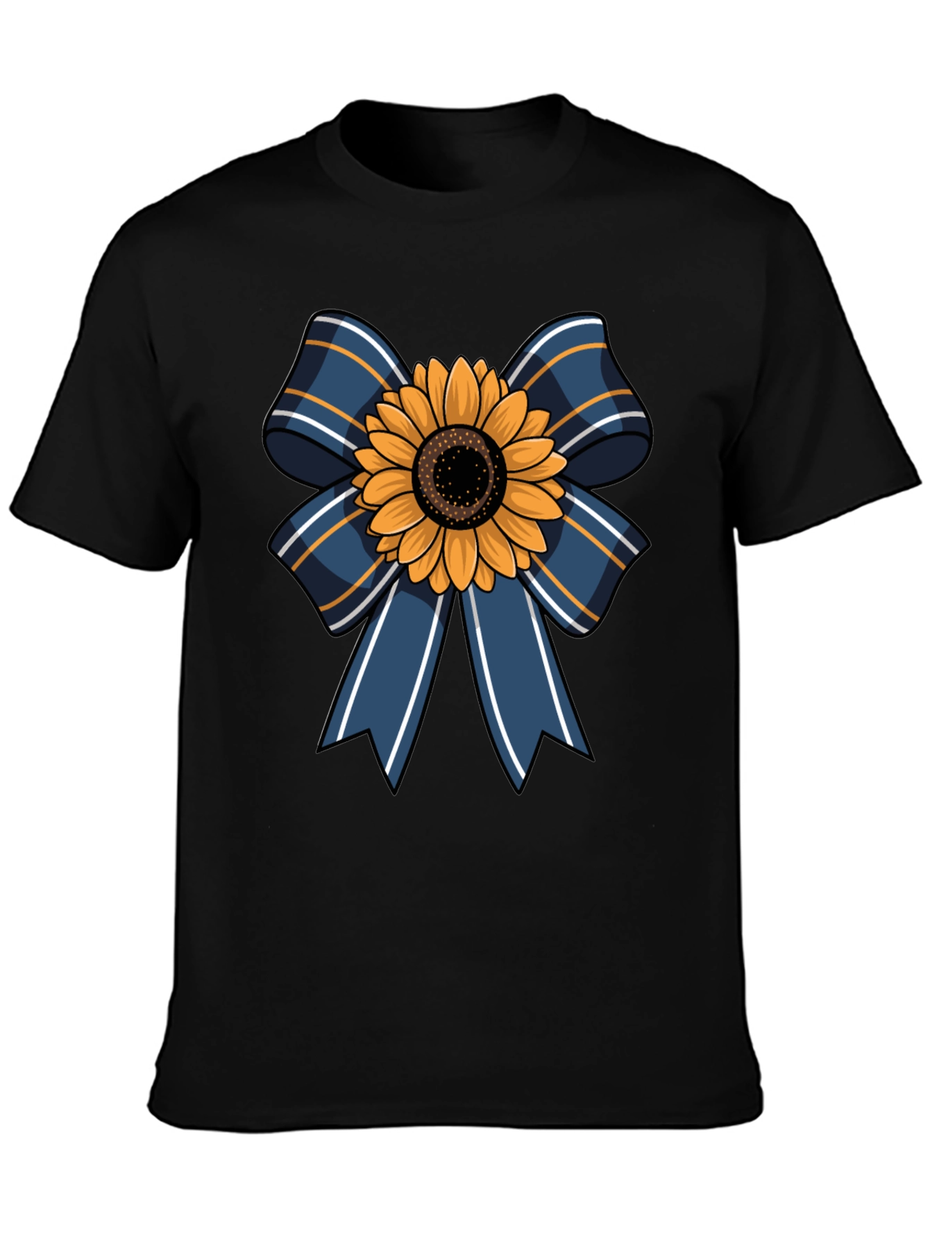 Sunflower Bow Graphic Tee - Casual Mens T-Shirt