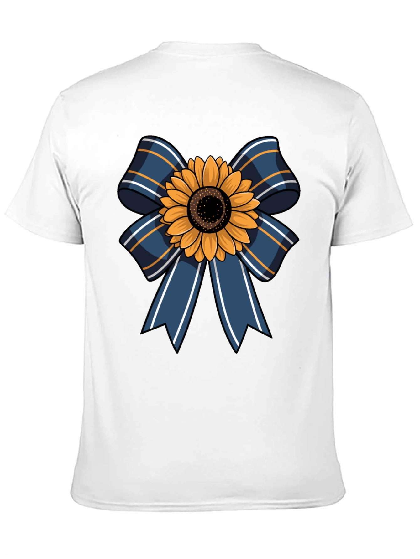 Sunflower Bow Graphic Tee - Casual Mens T-Shirt