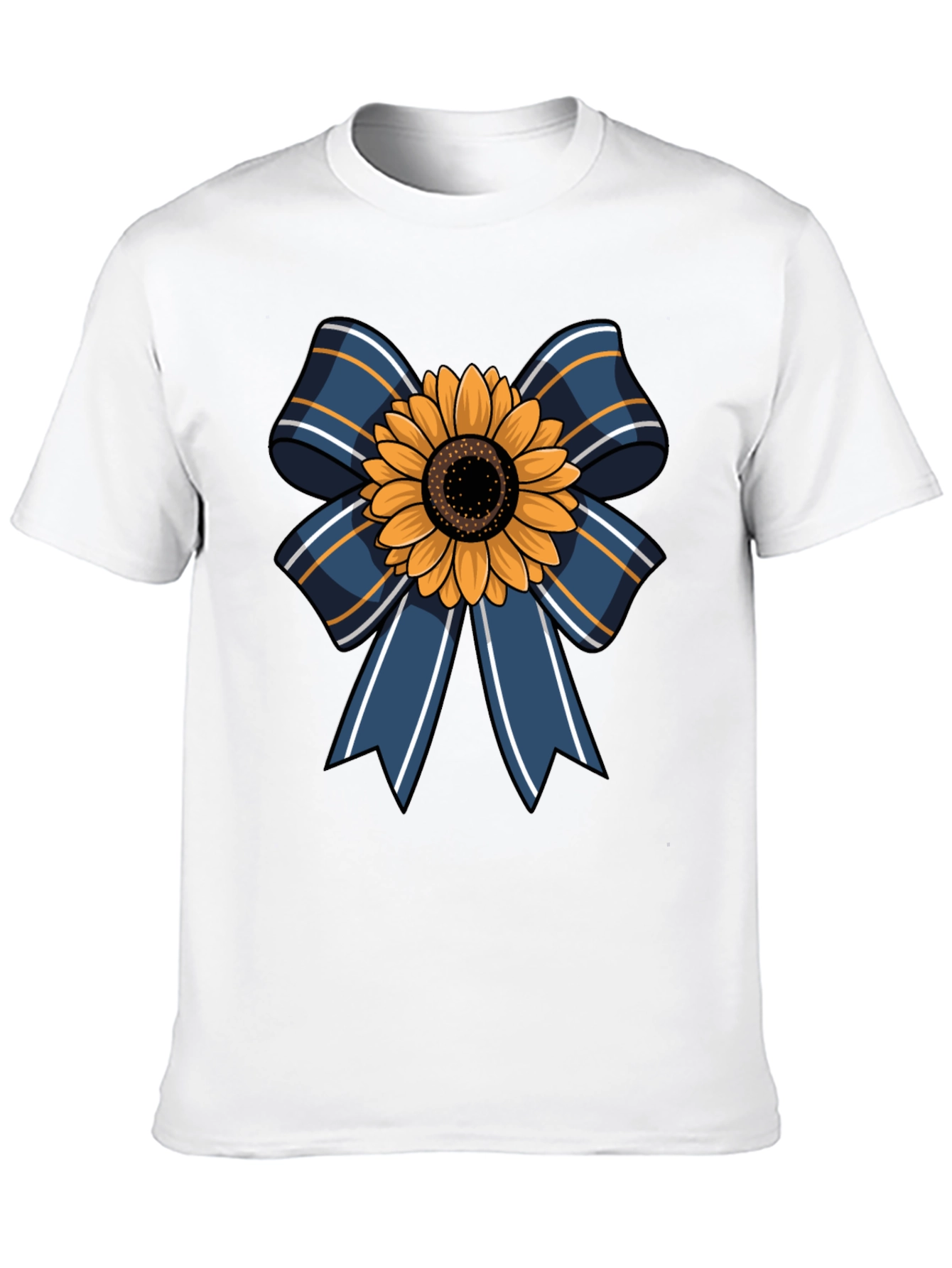 Sunflower Bow Graphic Tee - Casual Mens T-Shirt