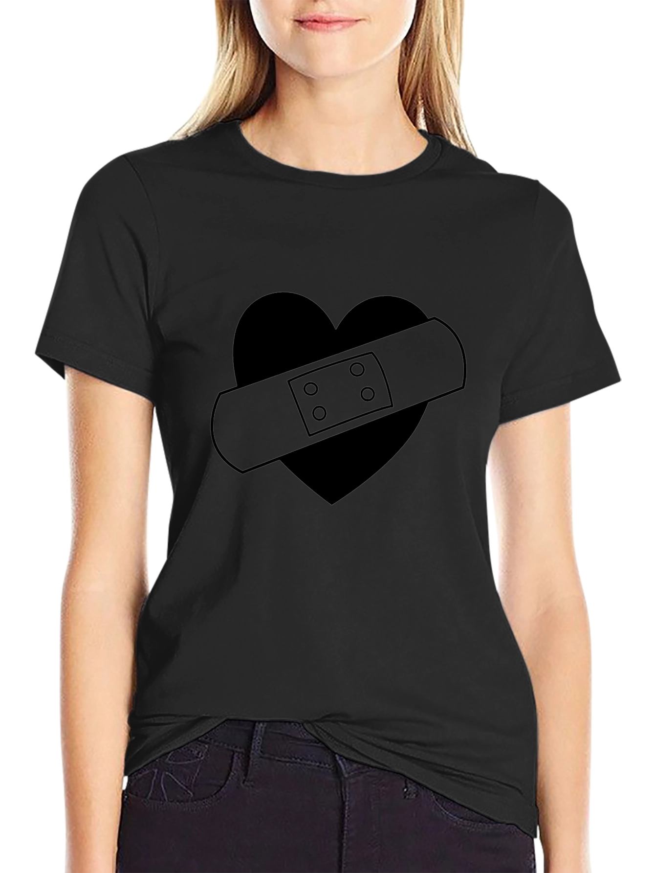 Broken Heart Bandage Graphic T-Shirt