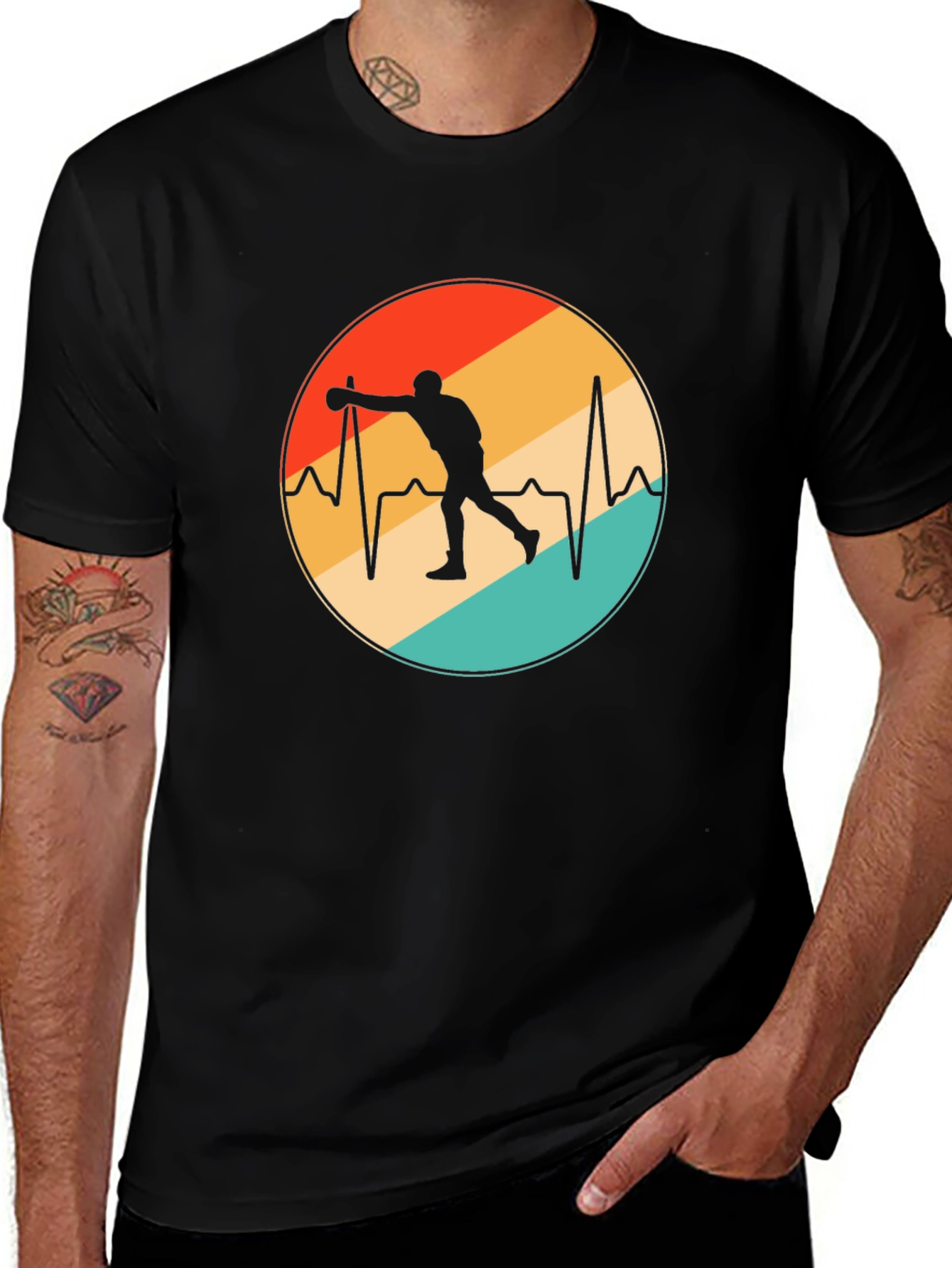 Bowling Heartbeat T-Shirt - Retro Design