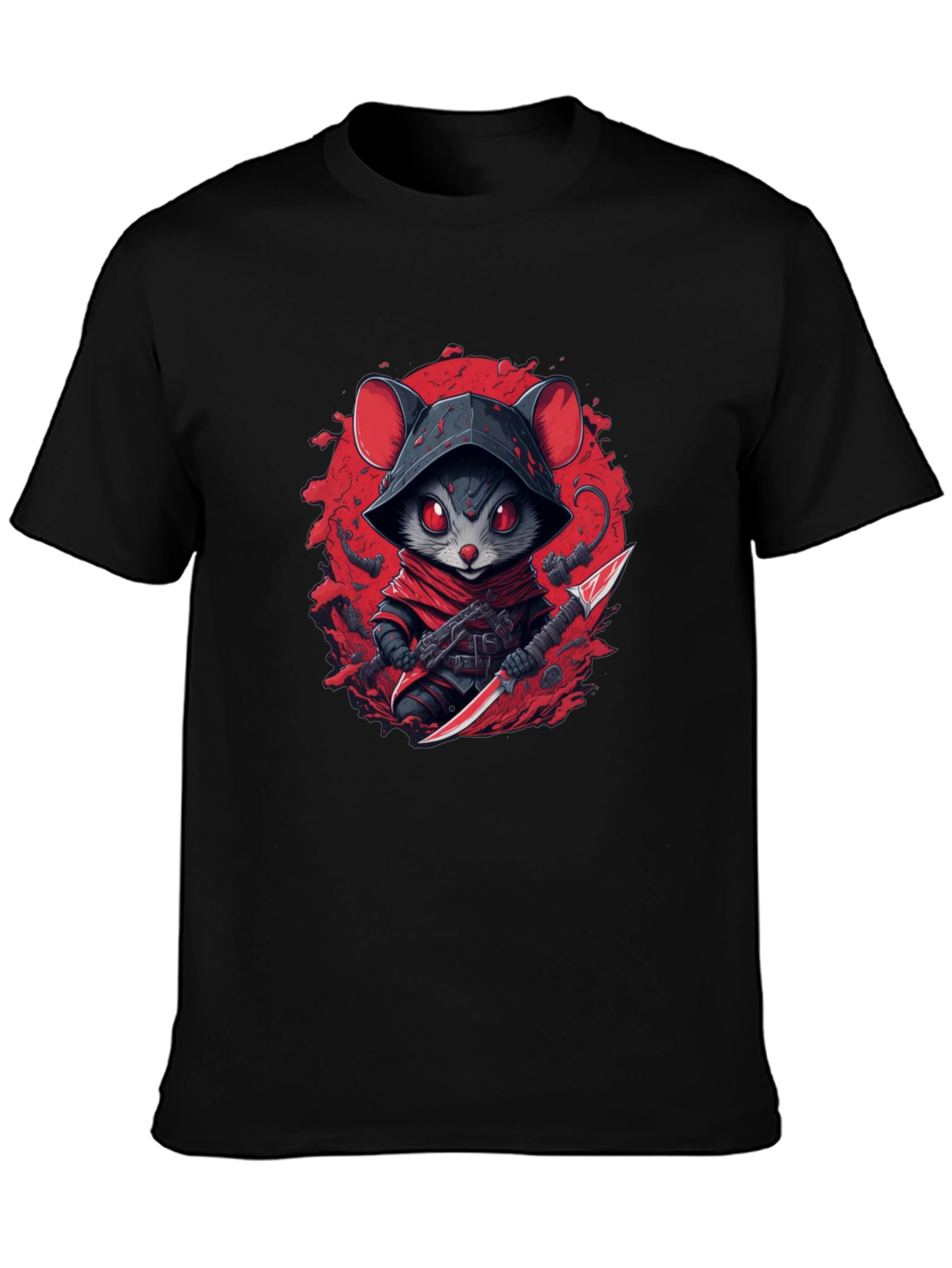 Ninja Mouse Graphic Tee - Cool Cartoon Animal T-Shirt