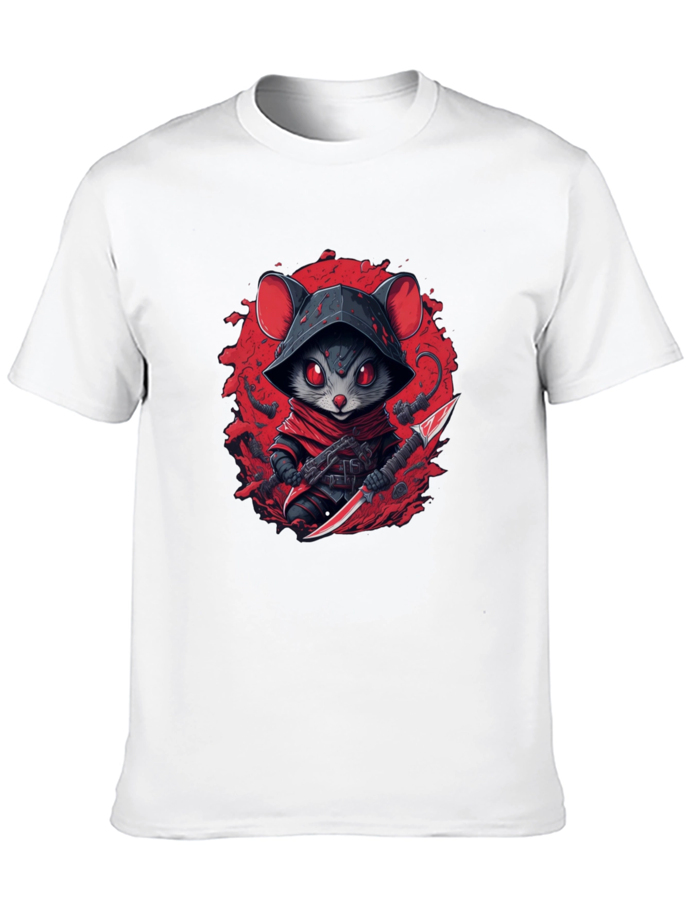 Ninja Mouse Graphic Tee - Cool Cartoon Animal T-Shirt