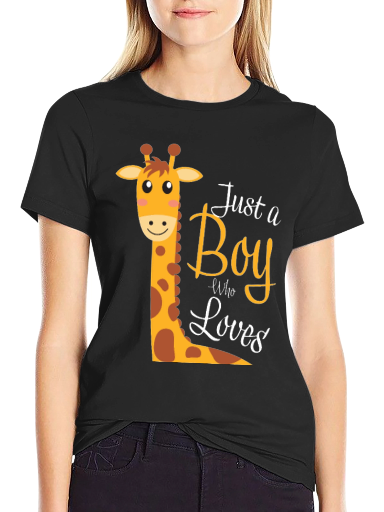 Boy Giraffe Graphic T-Shirt - Fun & Stylish Tee