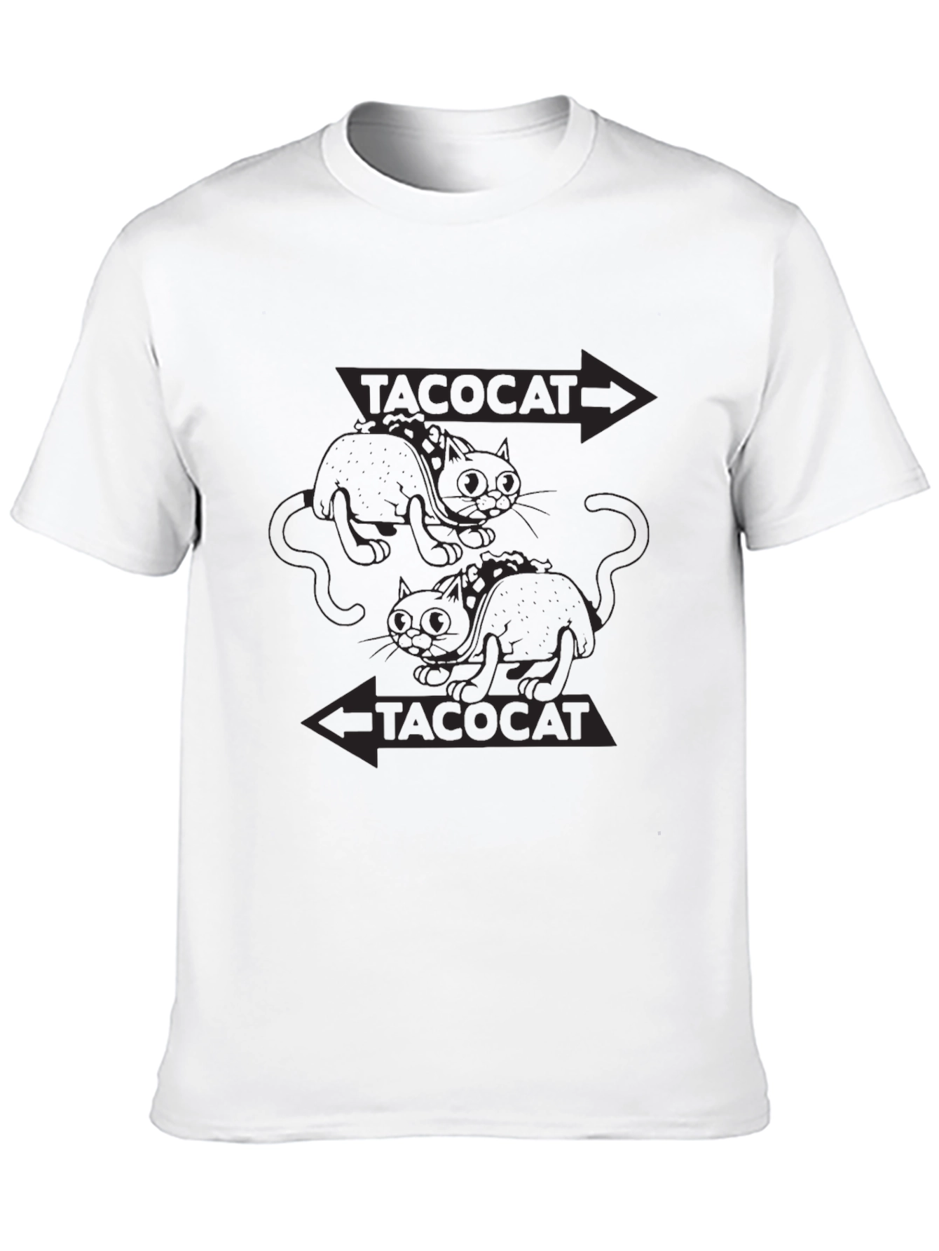 Tacocat Reversible Cat T-Shirt - Black