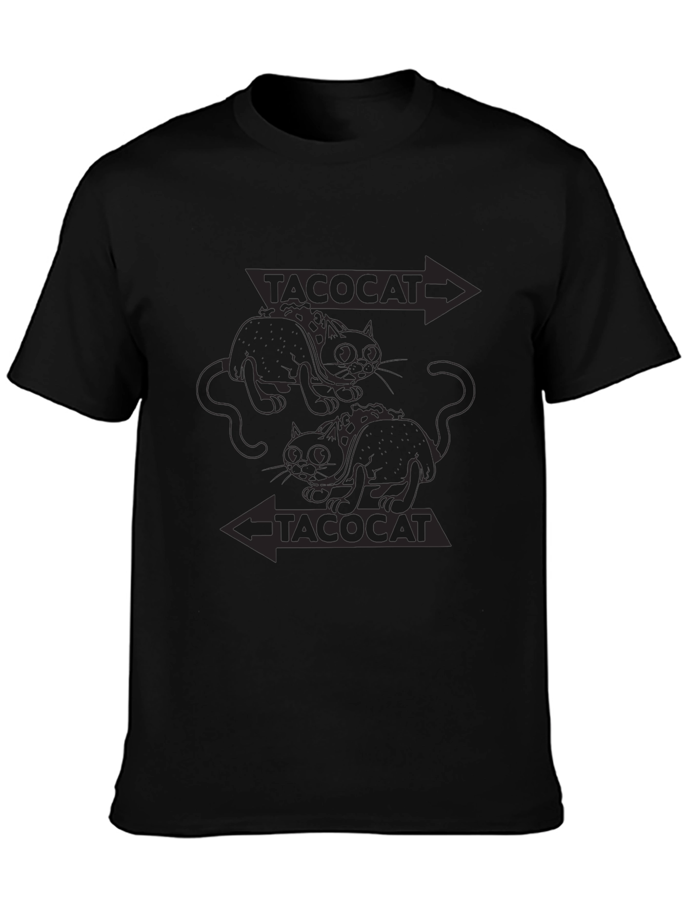 Tacocat Reversible Cat T-Shirt - Black