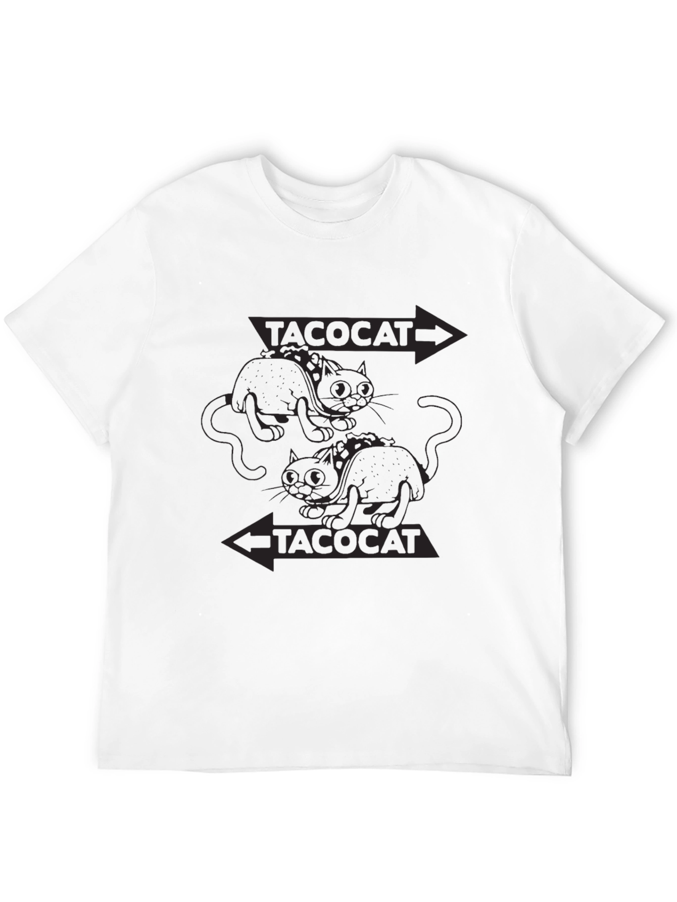 Tacocat Reversible Cat T-Shirt - Black