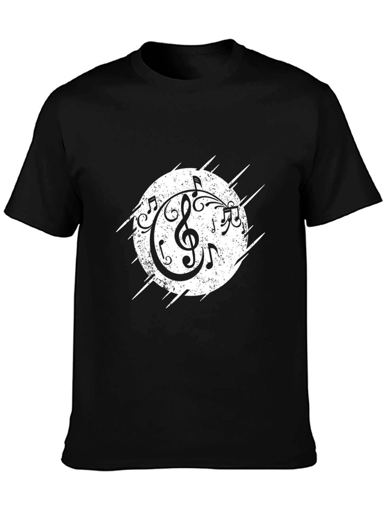 Musical Notes Graphic Black Tee