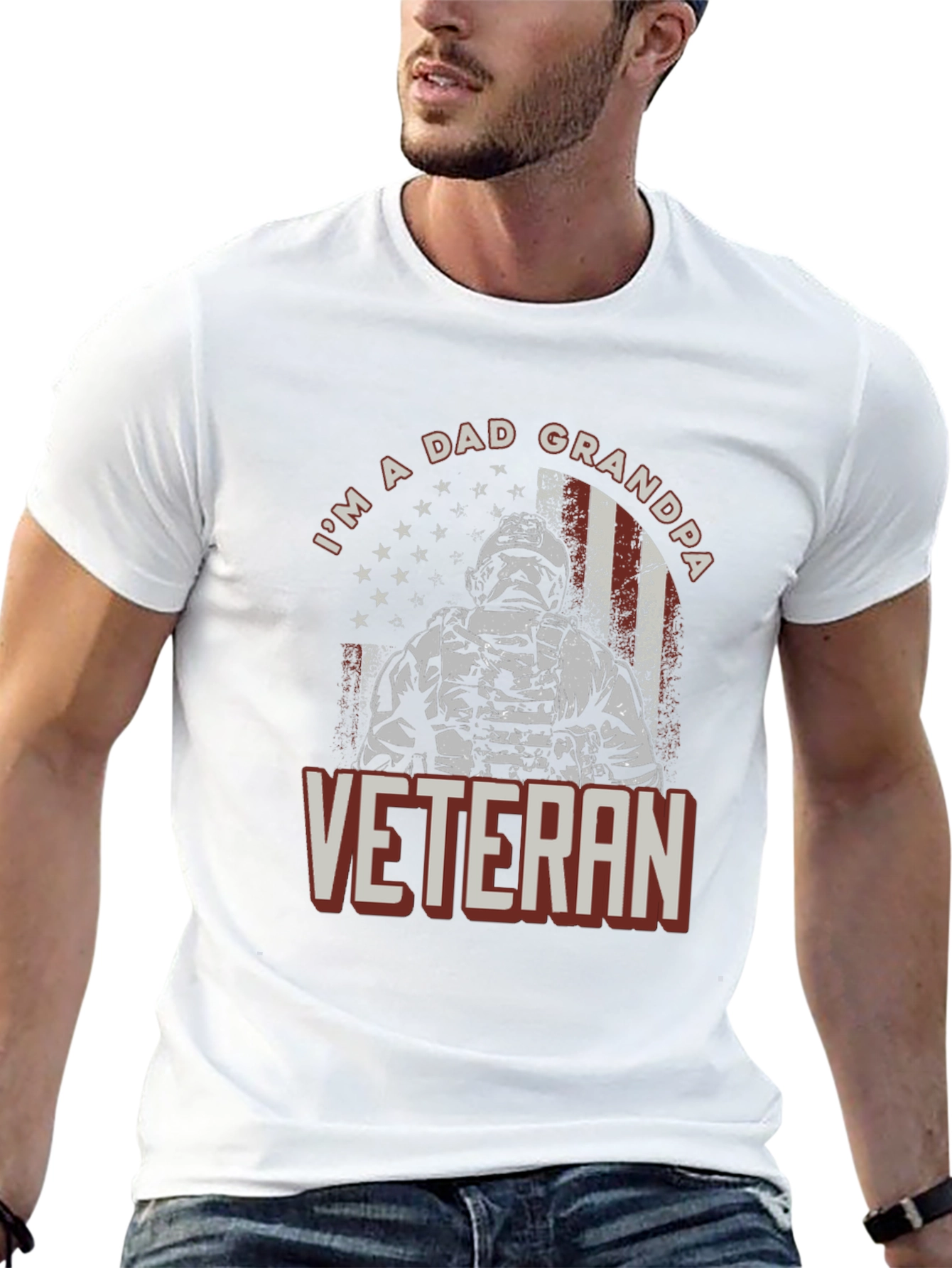 Im A Dad Grandpa Veteran Graphic Tee