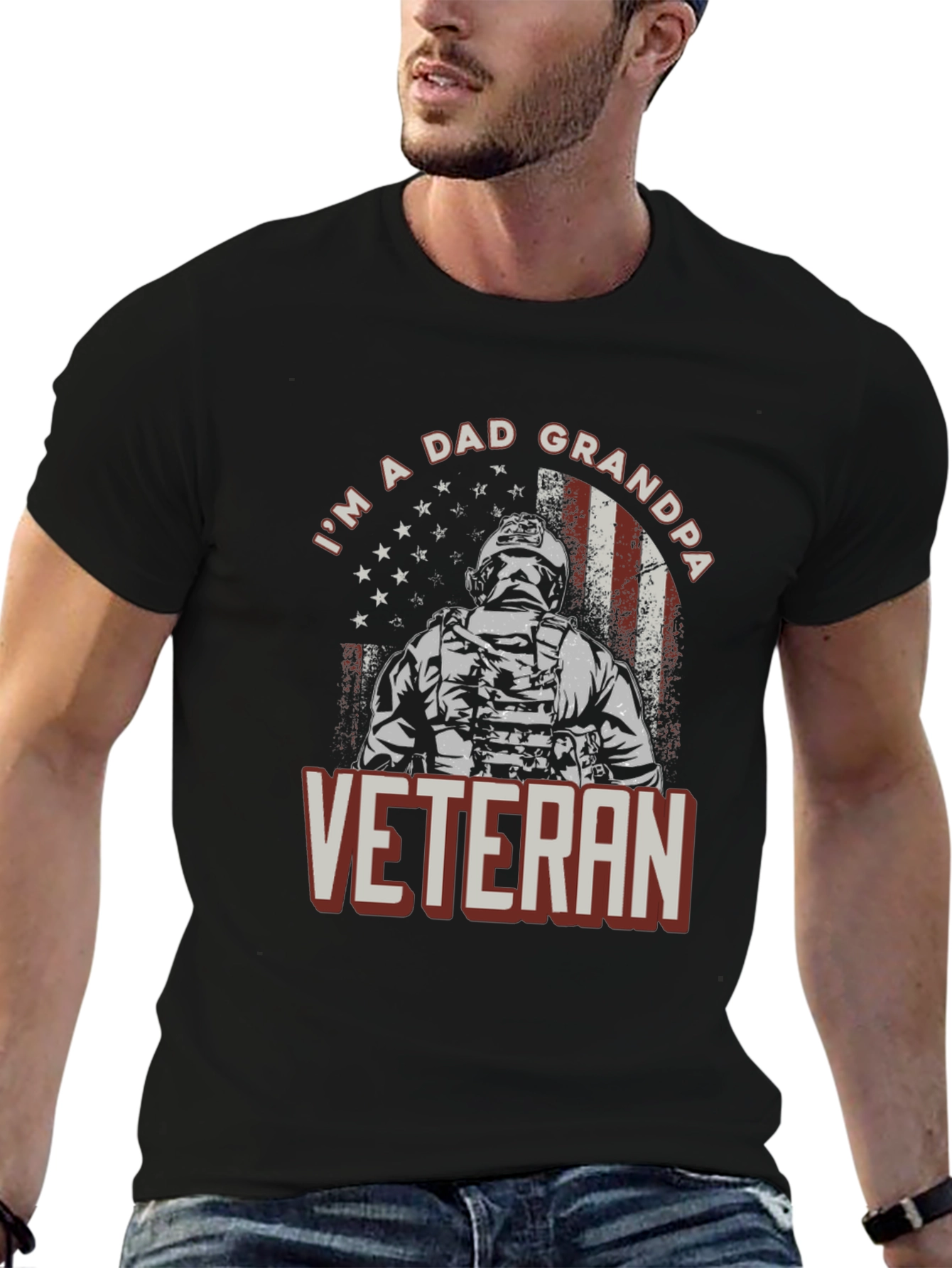 Im A Dad Grandpa Veteran Graphic Tee
