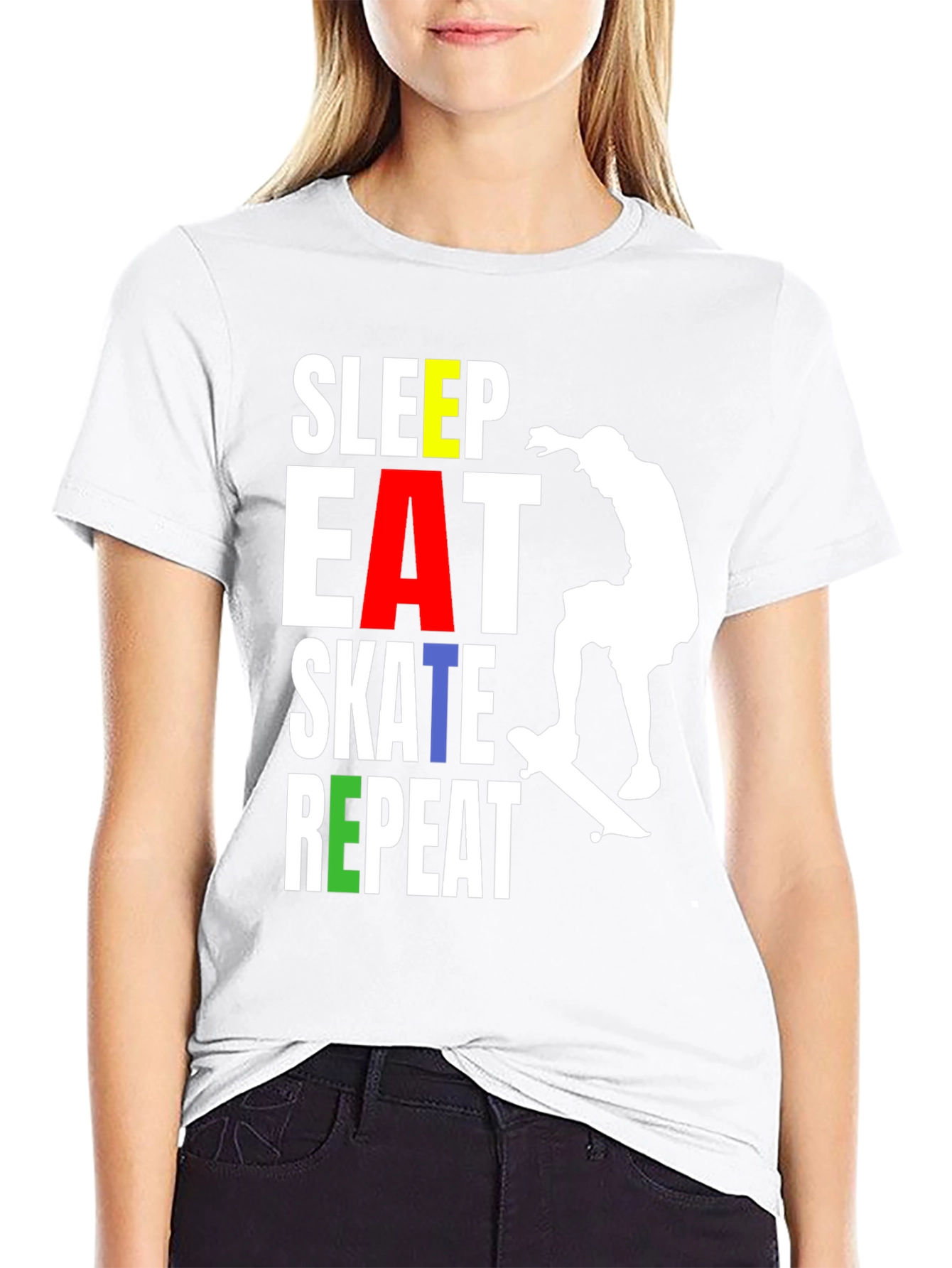 Skate Repeat T-Shirt - Stylish Skater Tee