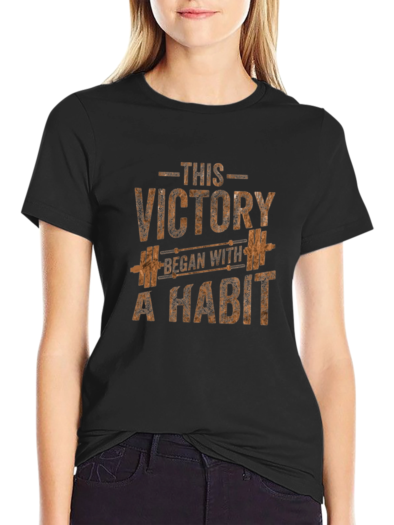 Motivational Gym T-Shirt: Victory Begins with Habit