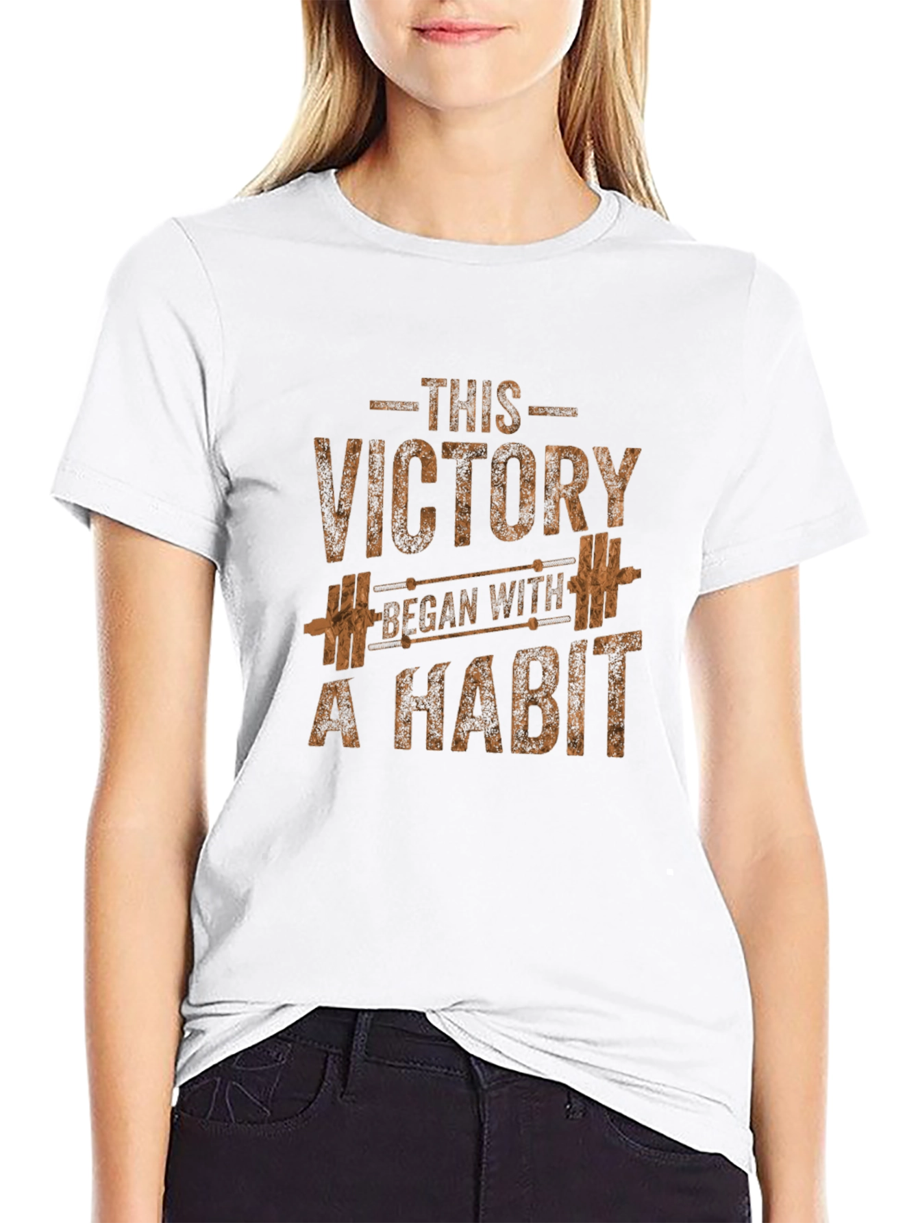Motivational Gym T-Shirt: Victory Begins with Habit