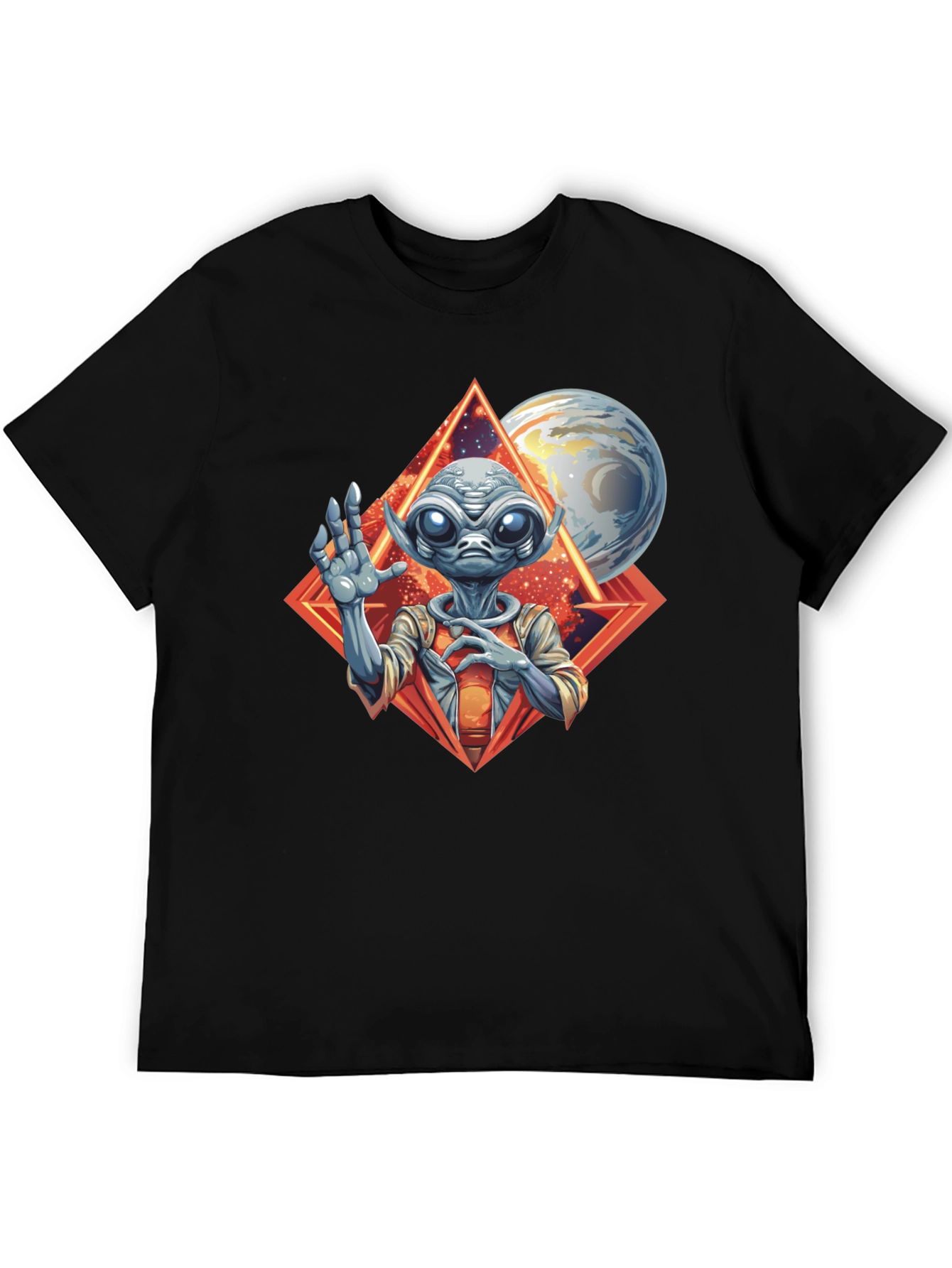 Alien Graphic Print Black T-Shirt
