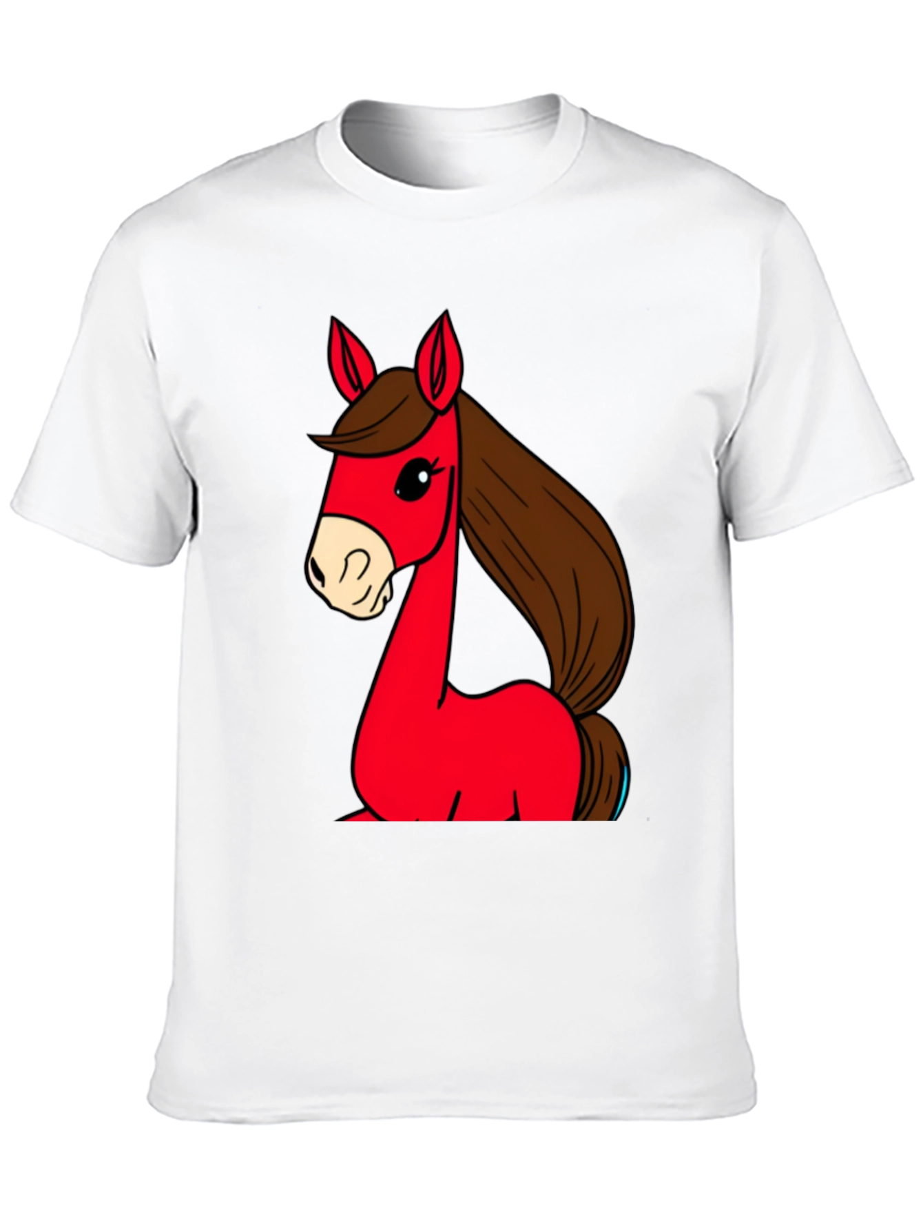 Cartoon Horse Graphic Tee - Unisex Black T-Shirt