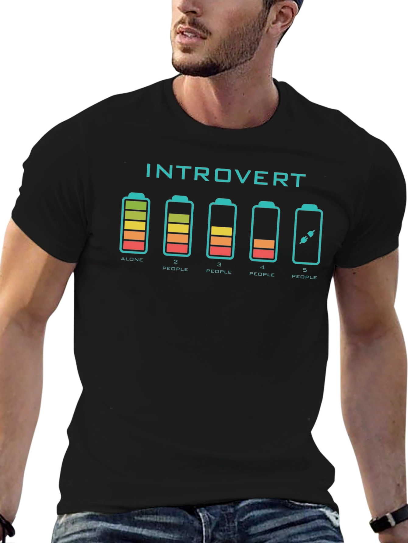 Introvert Battery Graphic T-Shirt